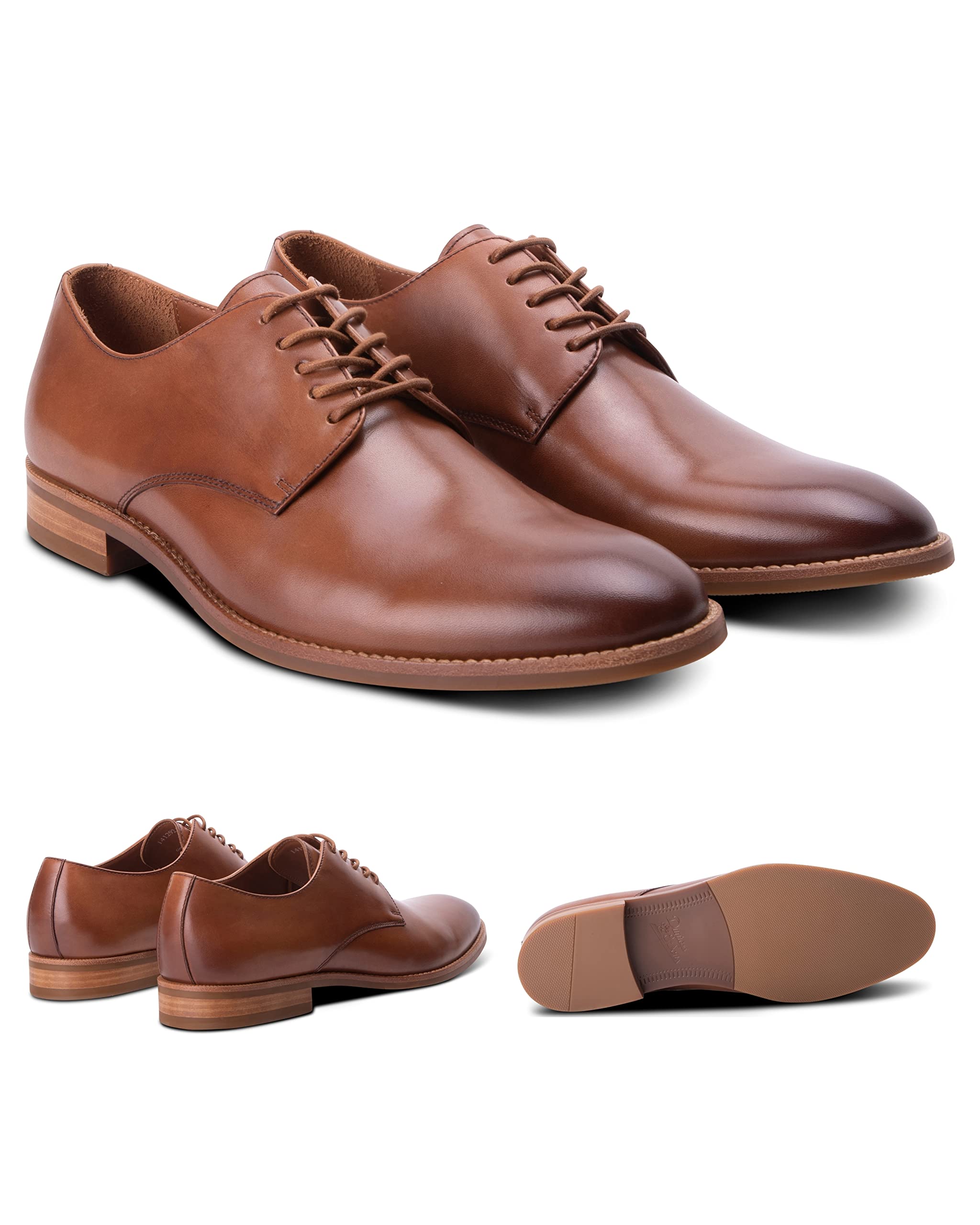 Dunross & Sons Men's Dress Shoes - Black & Brown Oxford & Derby Business Shoes for Formal Wear & Office Occasions