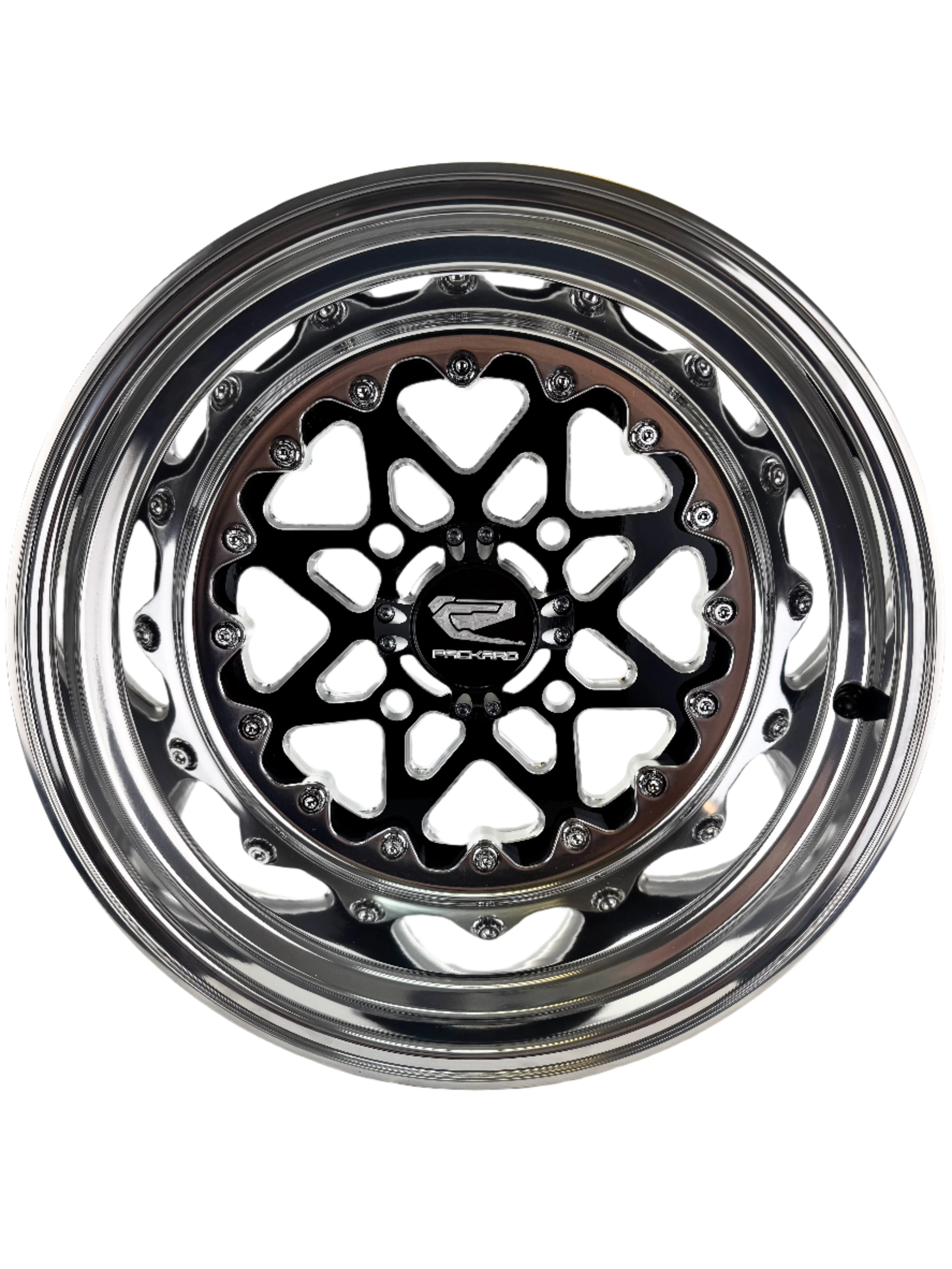 V2 FF Forged Polished Gloss Black Wheels - Premium Alloy Rims for Cars, Trucks & SUVs - High-Performance Automotive Accessories for Racing, Off-Road & Street Driving
