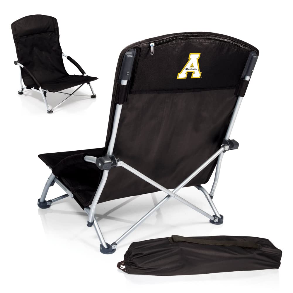 PICNIC TIME NCAA Tranquility Low Beach Chair for Adults with Carry Bag - Portable Folding Lawn Chair for Beach, Camping, Backyard & Outdoor Relaxation