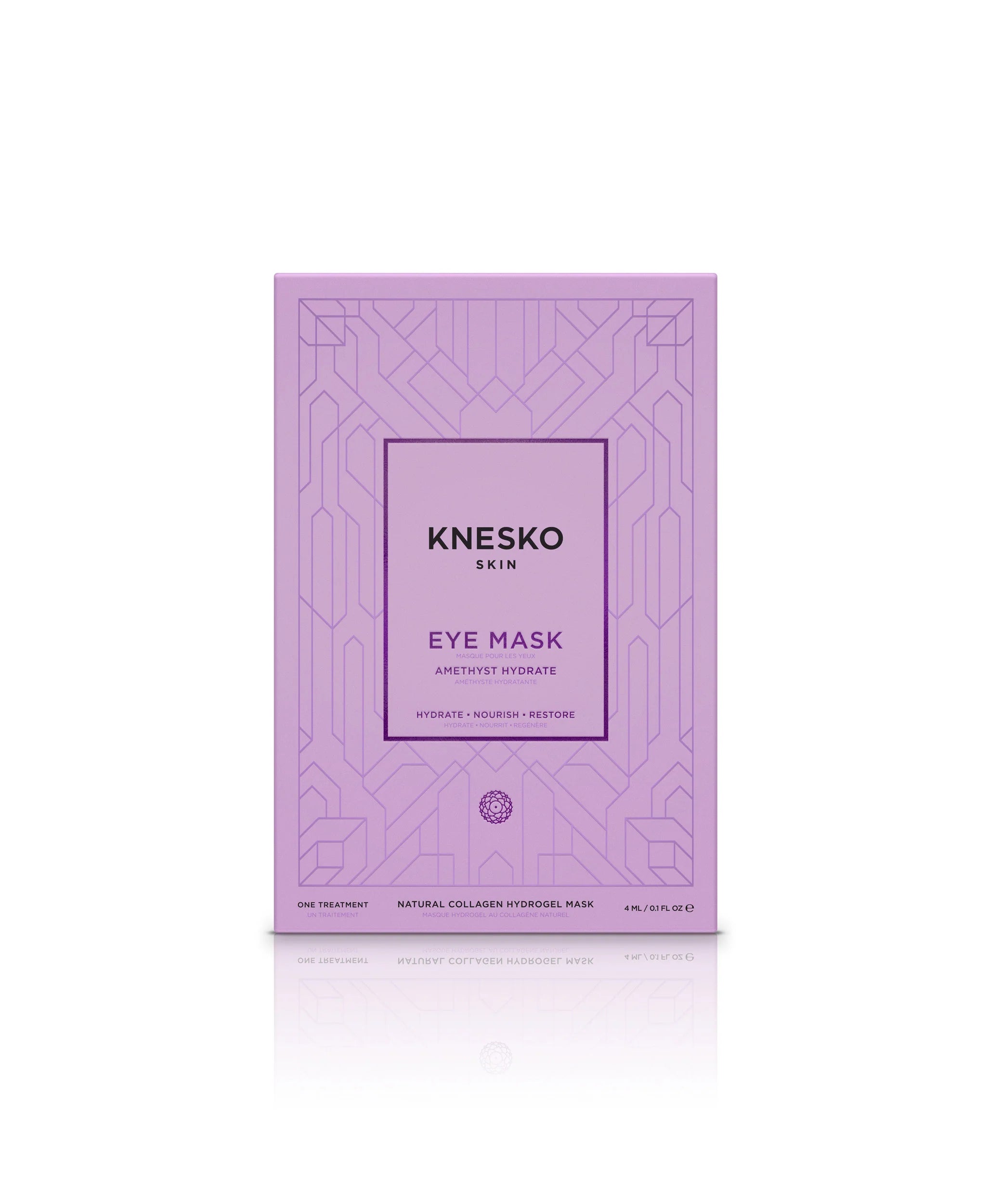 KNESKO Amethyst Hydrate Collagen Eye Mask - Rejuvenating Under Eye Treatment for Dark Circles & Wrinkles - Perfect for Spa Nights & Travel Skincare Routine