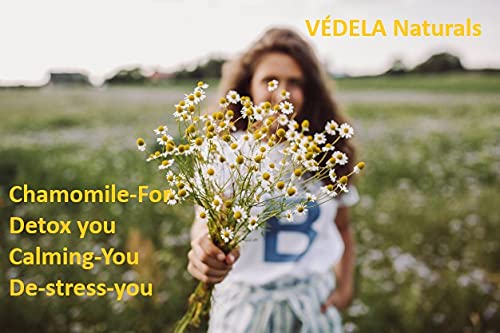 VÉDELA Naturals Chamomile Bath Salt with Herbs, Sea Salt & Pink Salt - Epsom Bath Soak for Relaxation & Stress Relief - 300g for Women - Perfect for Spa Nights, Self-Care & Gift Giving