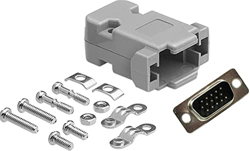 High Density DB15 Male Solder Type Unshielded Plastic Hood Connector for Computer, Audio & Industrial Equipment - Perfect for VGA, Serial Port & Control Panel Wiring