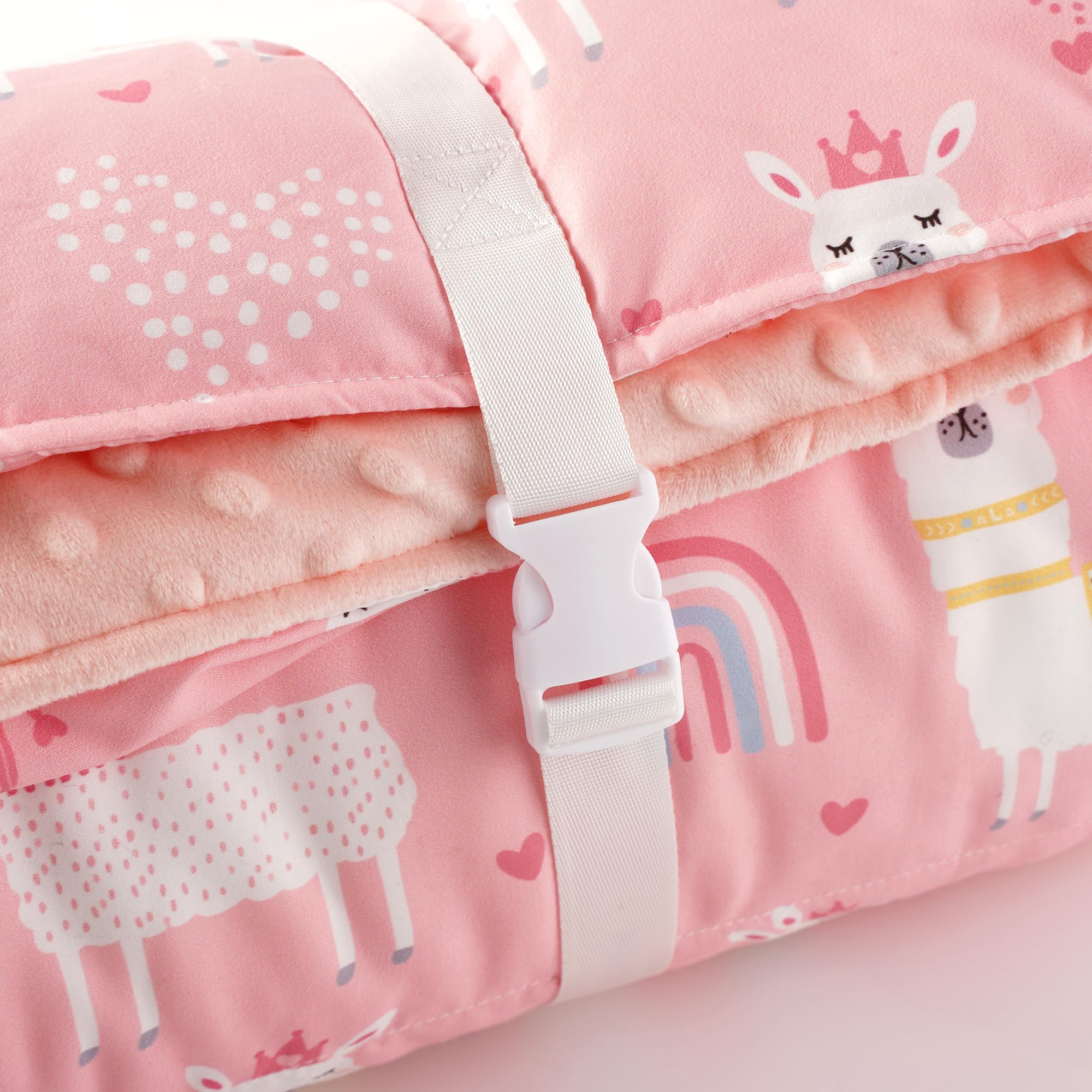 Bunnikins & Clover Toddler Nap Mat with Removable Pillow - Waterproof Preschool Nap Mats, Easy Clean Kindergarten Sleeping Pad, Portable Kids Travel Sleeping Bag for Daycare, Camping & Sleepovers
