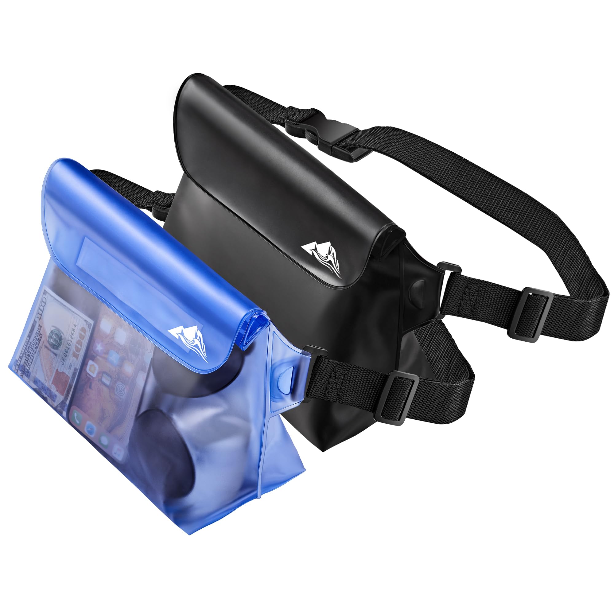 HEETA 2/3/4 Pack Waterproof Phone Pouch with Waist Strap - Touchscreen Dry Bag for iPhone & Samsung - Adjustable Belt for Kayaking, Swimming, Beach, Fishing & Water Sports - Keep Valuables Safe in Any Weather
