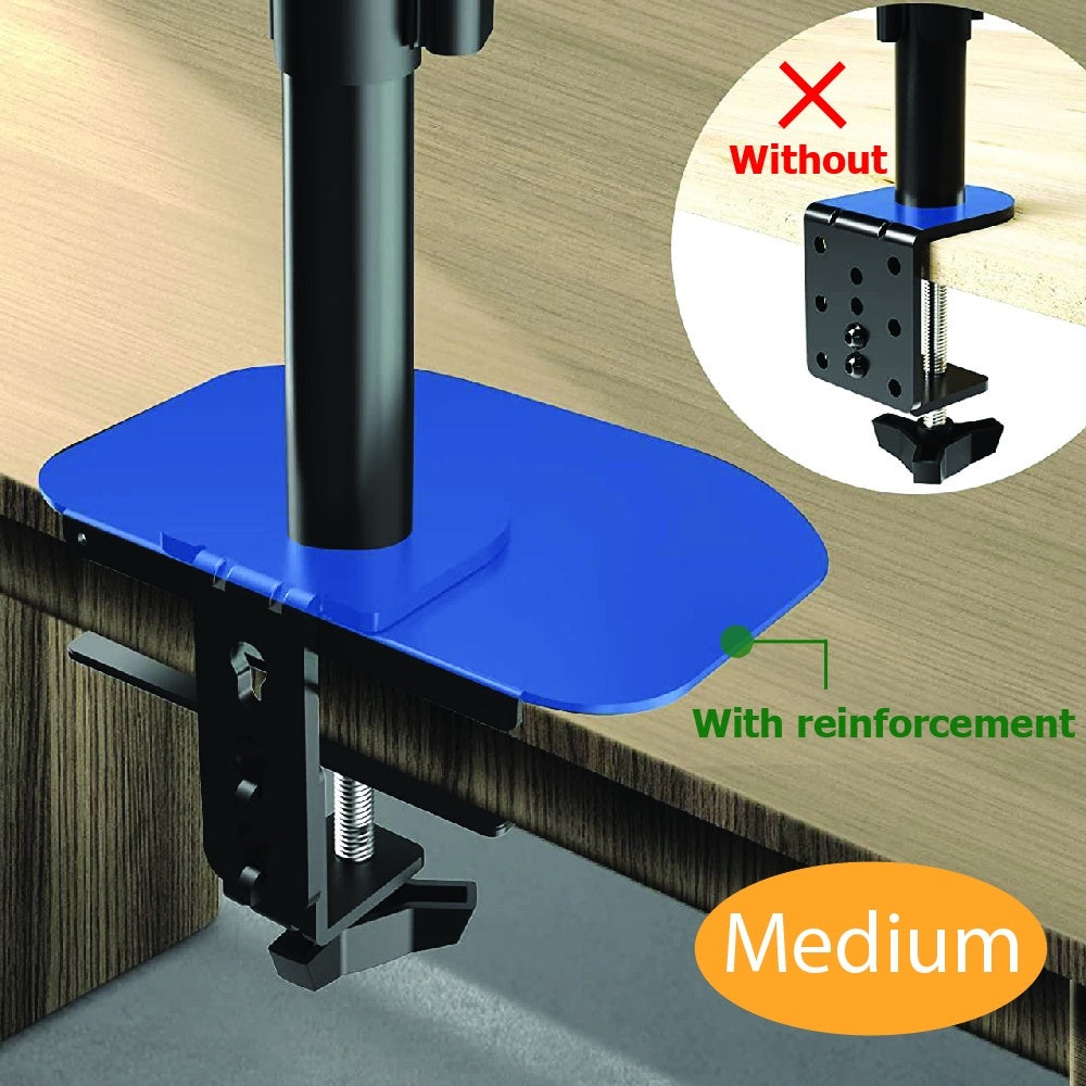 BRATECK Heavy Duty Steel Reinforcement Bracket - Monitor Mount Desk Stand with Tabletop Protection Plate | Prevents Desk Deformation | Ideal for Home Office, Gaming Setup & Workstation Organization