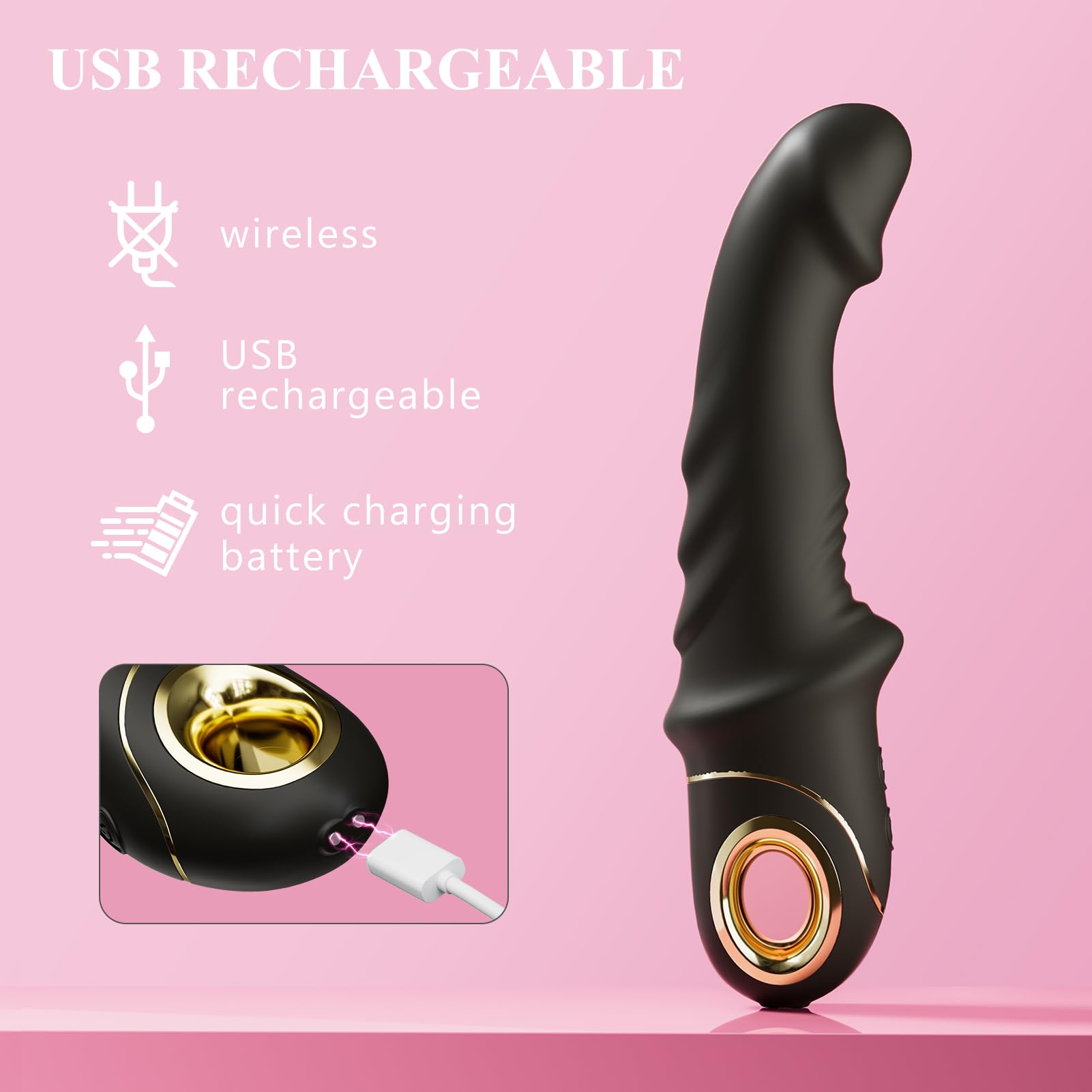 9 Inch G Spot Vibrator for Women - 9 Powerful Vibration Modes, Ultra Quiet Black Dildo with Raised Ridges for Clitoral & Anal Stimulation | Perfect for Solo Play, Couples & Sensual Exploration