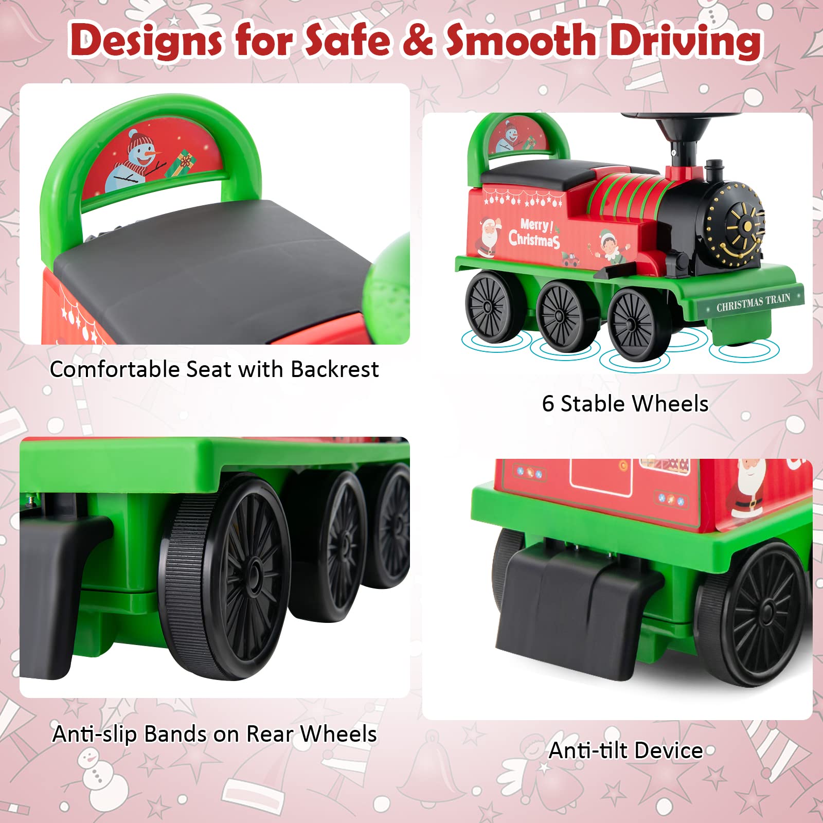 HONEY JOY 6V Battery Powered Electric Ride On Train Toy for Kids with 16 PCS Tracks, Flashing Lights & Music, Storage Seat - Playable Without Tracks - Perfect Gift for Boys & Girls (Green) - Indoor & Outdoor Play, Birthday & Christmas Present