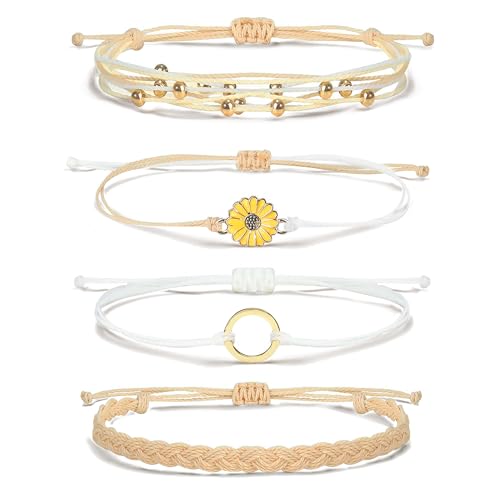 B:White Sunflower Bracelets Anklets