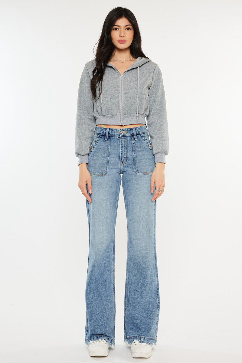 Yezmin High Rise Wide Flare Jeans for Women - Stretchy Denim Pants with Bootcut Fit | Perfect for Casual Wear, Office & Date Nights