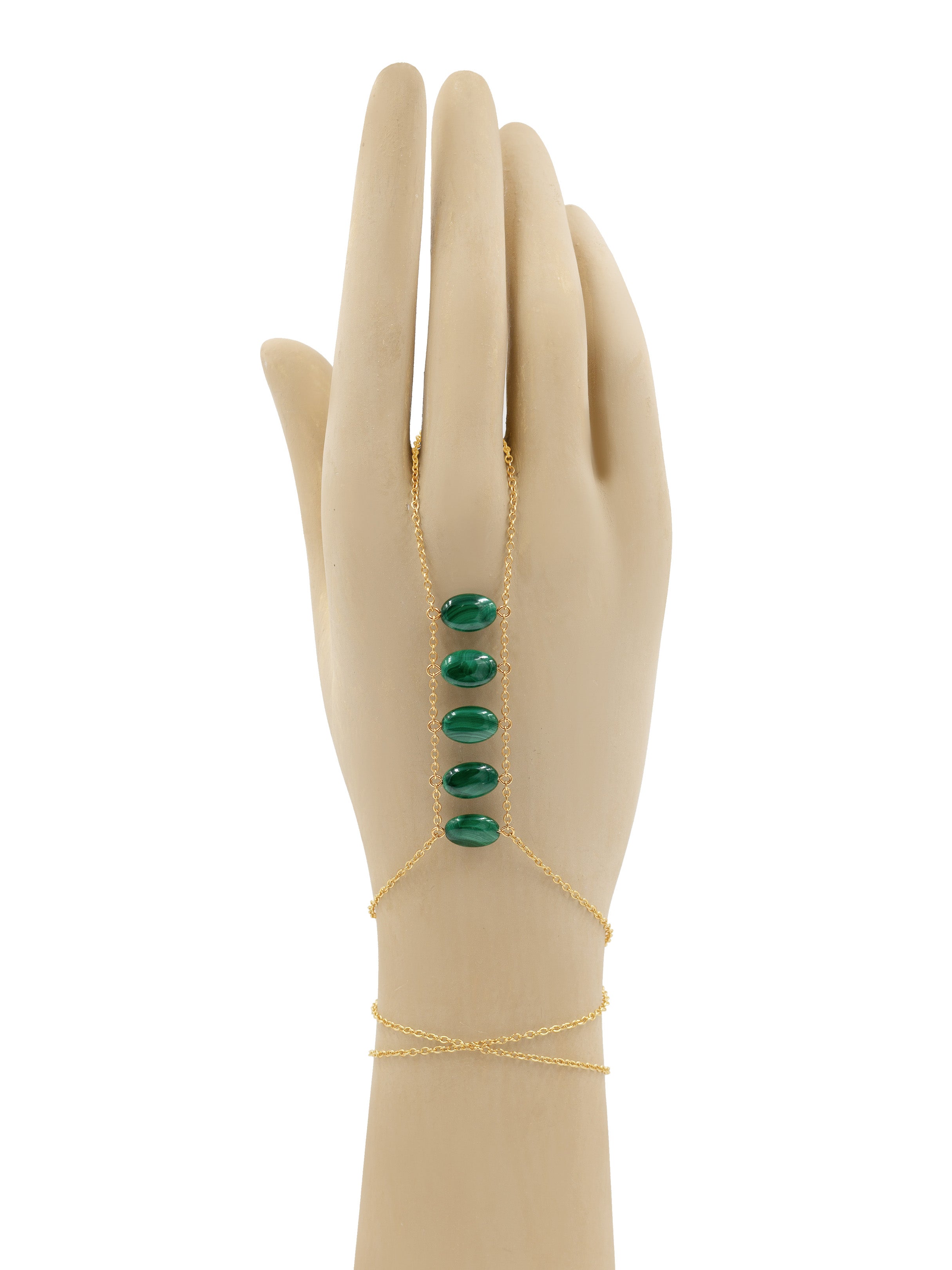 Ladders To Bliss Gemstone Hand Chain - Elegant Beaded Bracelet for Women, Boho Chic Jewelry for Parties & Festivals | Perfect for Layering & Stacking