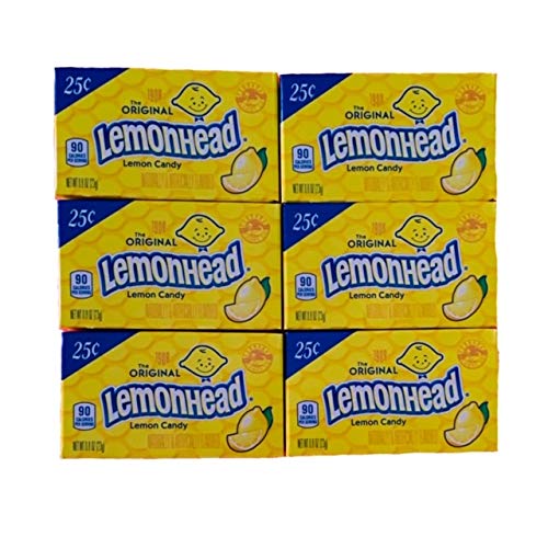 4 Pack of 6 - Lemonhead Original Sour Lemon Candy | .8 oz Boxes | Bulk Sour Candy for Parties, Halloween Treats & Movie Snacks