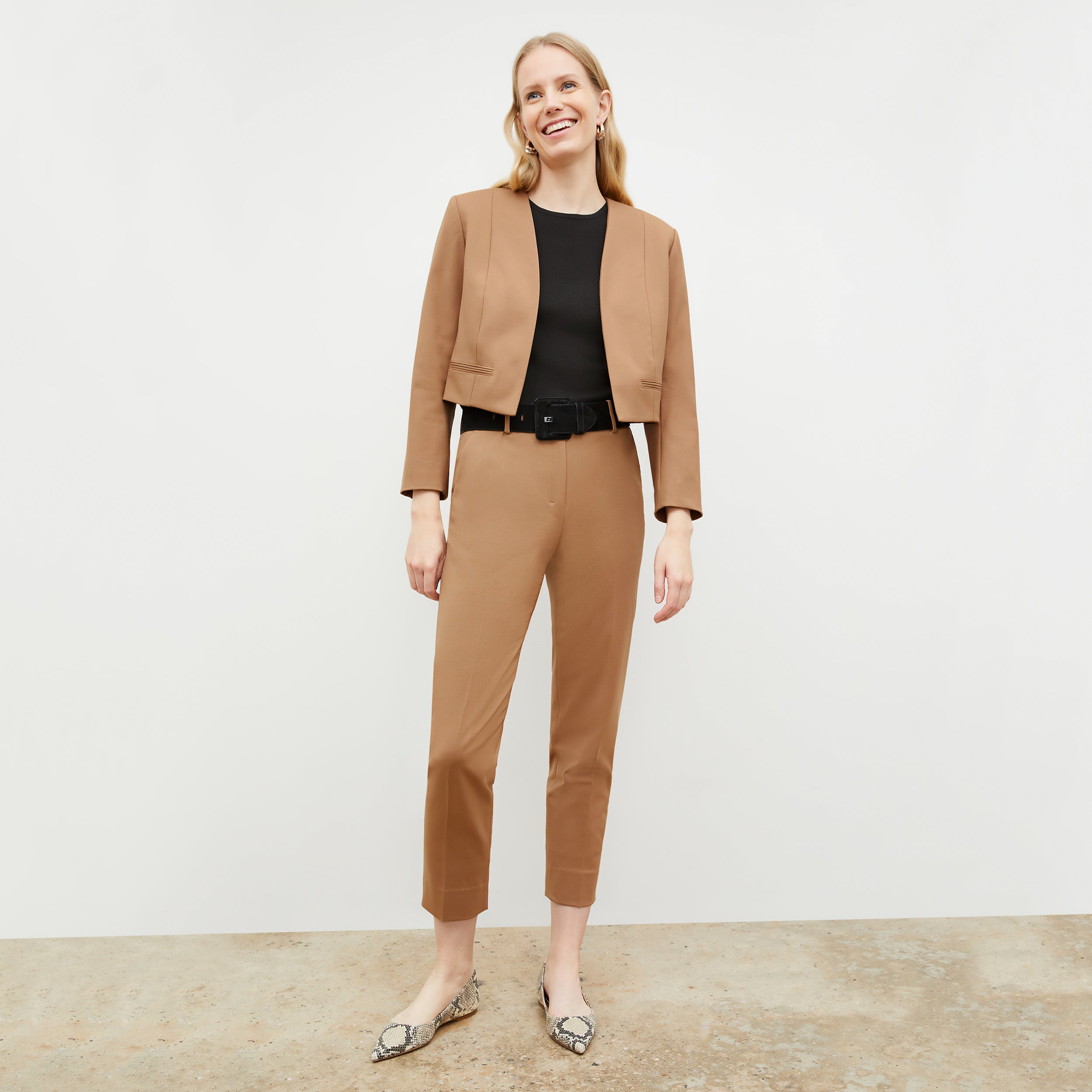 Mejia Washable Wool Twill Pants in Camel Color - Comfortable & Durable Trousers for Office, Travel & Casual Wear