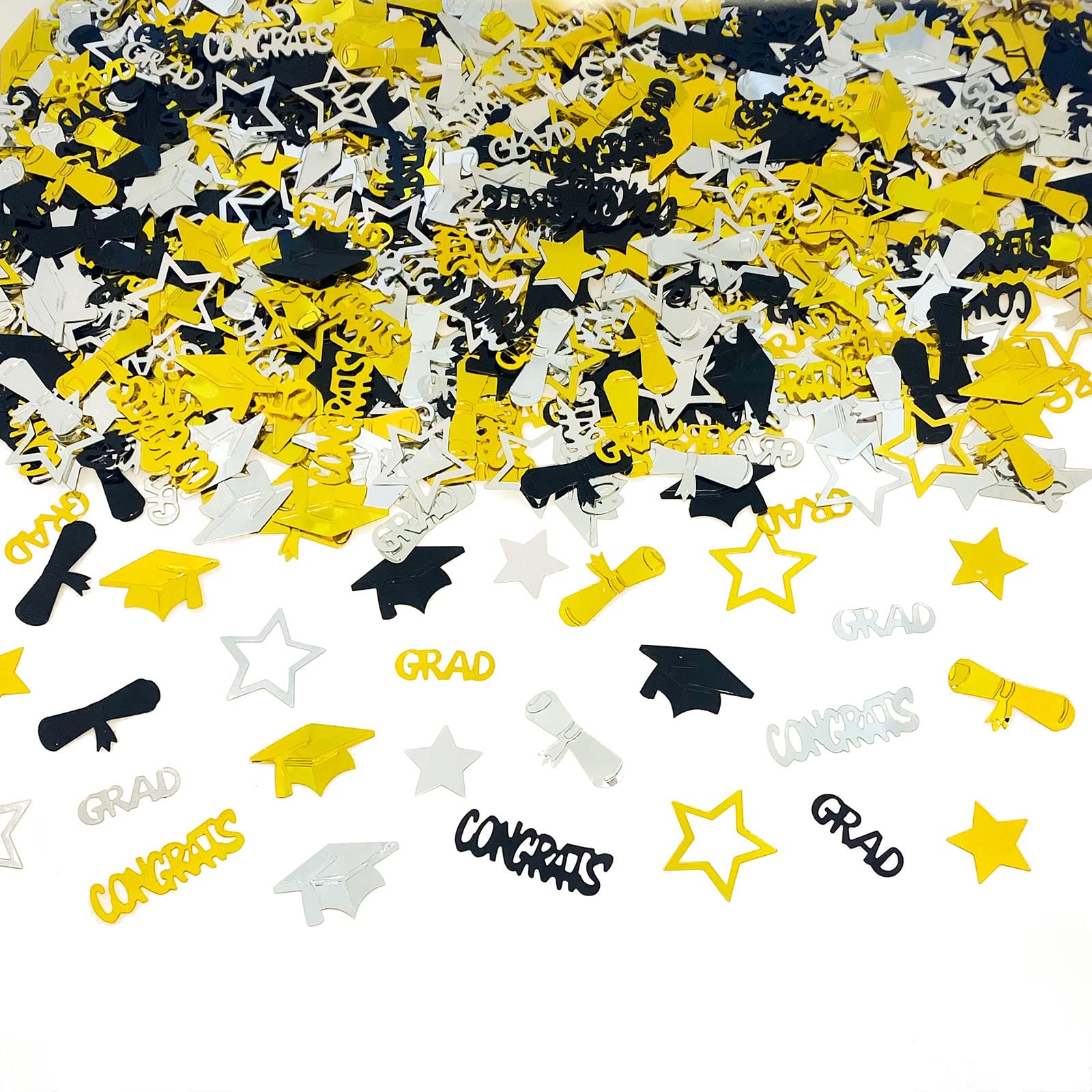 2022 Graduation Confetti - 1500pcs Black & Gold Confetti for Graduation Party Decorations | Perfect for Graduation Ceremonies, Cap Toss Photos & Celebration Decor