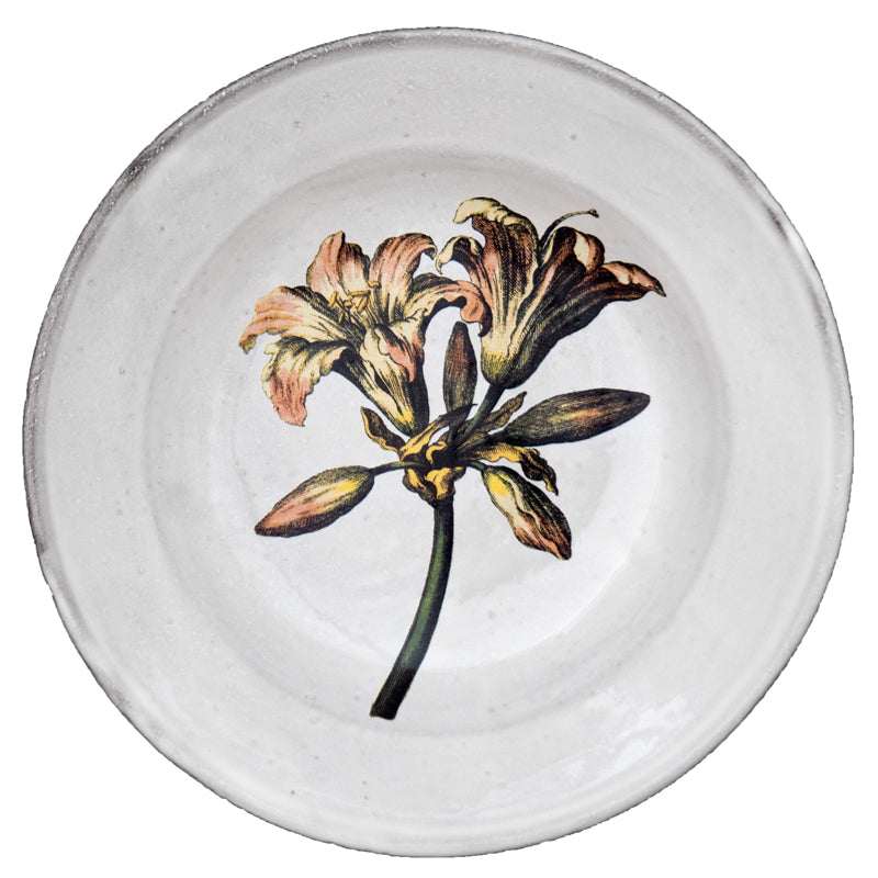 Bella Donna Lilly Soup Plate - Elegant Floral Design Porcelain Bowl for Soup, Salad, Dessert - Perfect for Dining, Entertaining, and Special Occasions