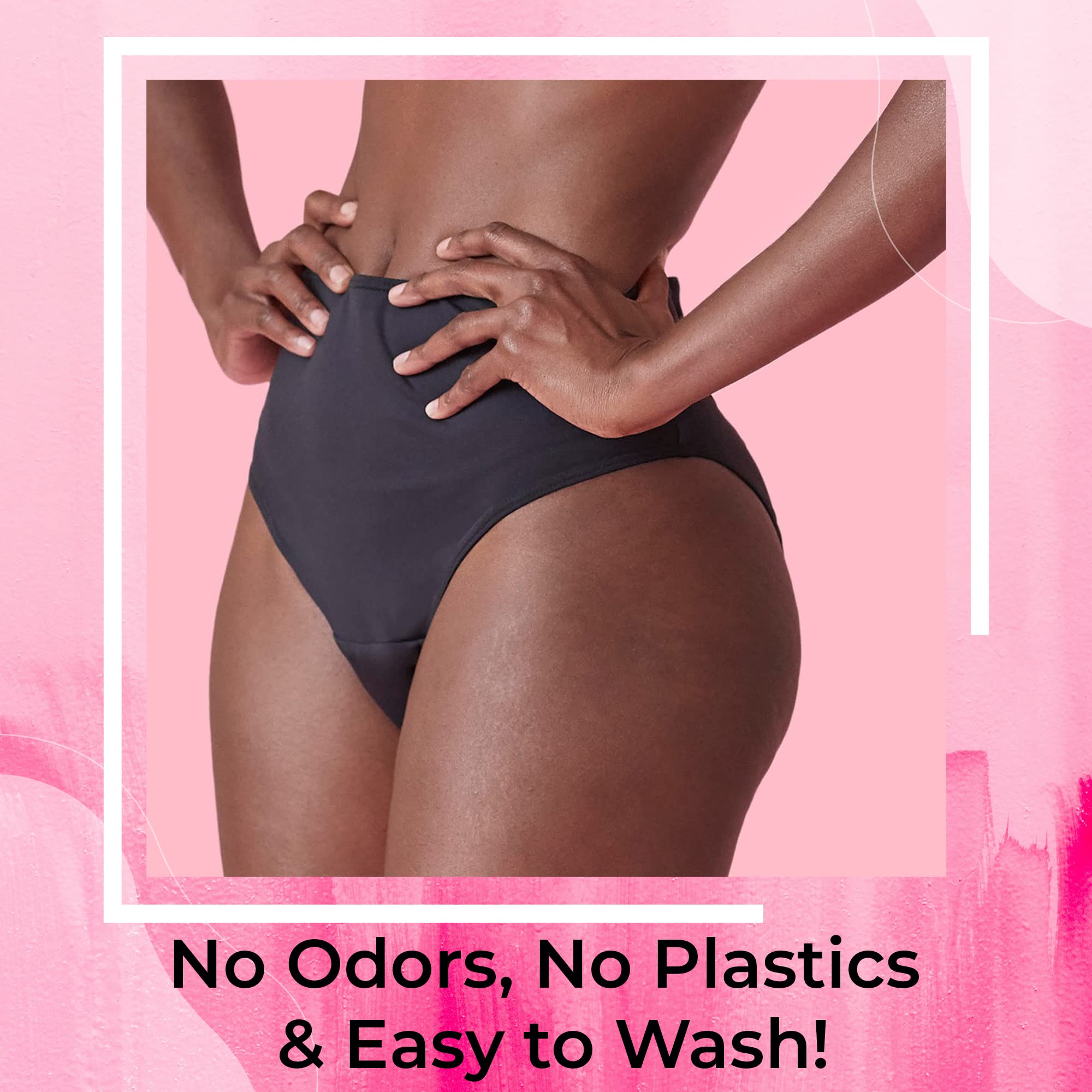 Ruby Love Leak Proof Period Swim Bottoms - Classic Black Sea Swimwear with Cotton Liner for Women & Teens - Comfortable Swimsuits for Beach, Pool & Water Activities