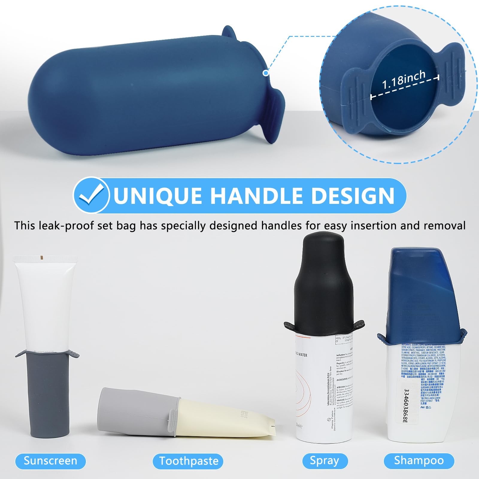 8 Pack Silicone Bottle Covers - Elastic Leak-Proof Travel Toiletry Sleeves for Women & Men | Cruise Essentials, Luggage Accessories | Perfect for Airplane, Gym & Vacation Packing