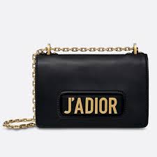 J'Adior Black Calfskin Flap Bag - Luxury Designer Crossbody Purse for Women, Perfect for Evening Parties & Date Nights
