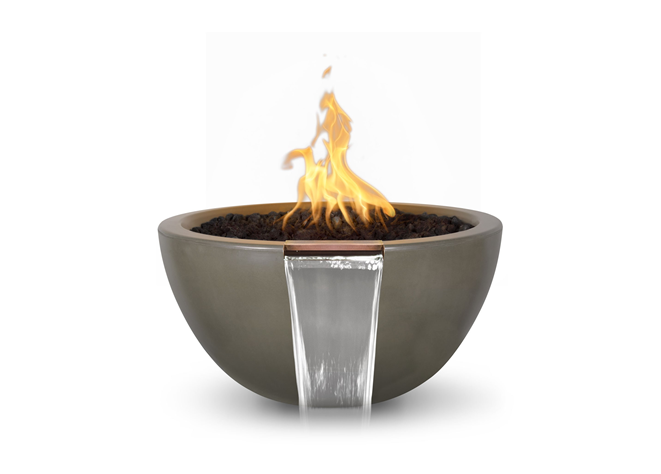 Luna Concrete Fire and Water Bowl - Outdoor Fire Pit Bowl for Patio, Garden, Backyard Decor - Perfect for Camping, Parties, and Relaxation