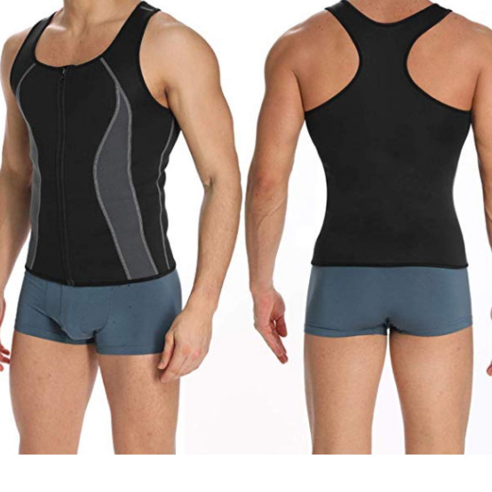Men's Slim Fit Body Shaping Undershirt - Muscle Support & Posture Corrector - Comfortable Compression Shirt for Workout, Office & Everyday Wear