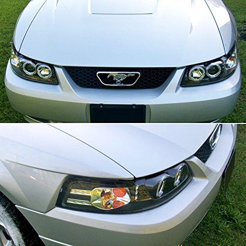 Spec-D Tuning 2LHP-MST99JM-TM LED Halo Black Projector Headlights for Ford Mustang - Upgrade Your Ride with Modern Style & Enhanced Visibility (Perfect for Night Driving & Car Customization)