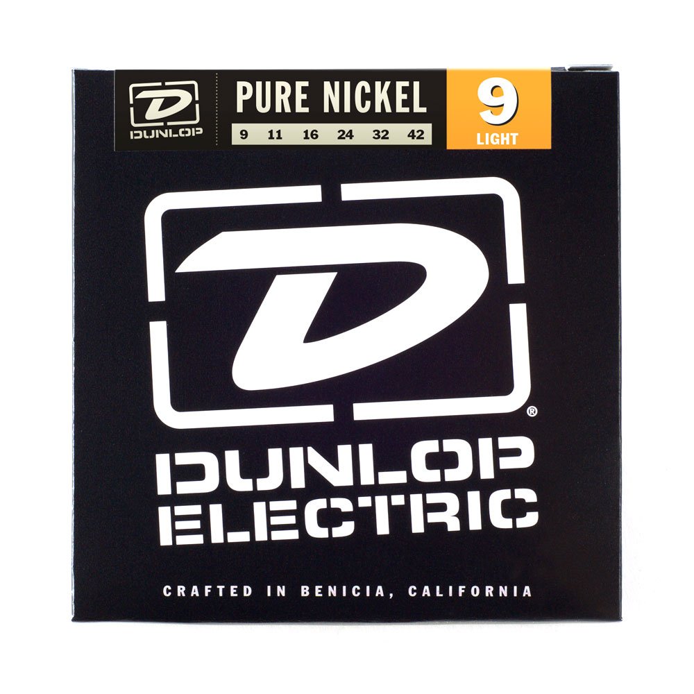 JIM DUNLOP DEK0942 Pure Nickel Electric Guitar Strings - Light Gauge .009-.042 (6 Strings/Set) | Perfect for Rock, Blues & Jazz Performances