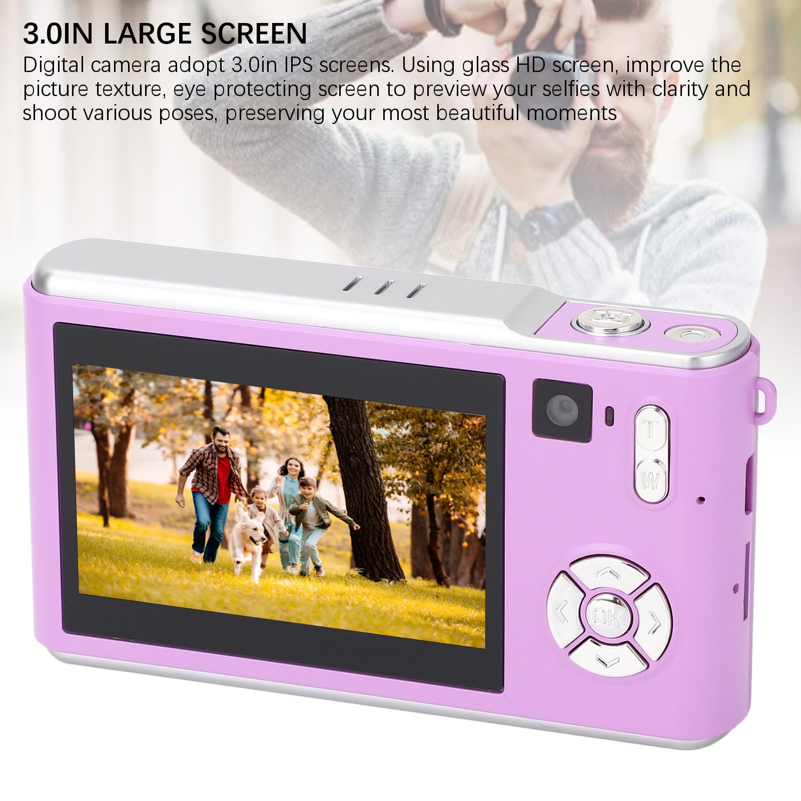 36MP 1080P HD Digital Camera for Photography & Vlogging - Dual Lens Auto Focus Compact Camera with 3