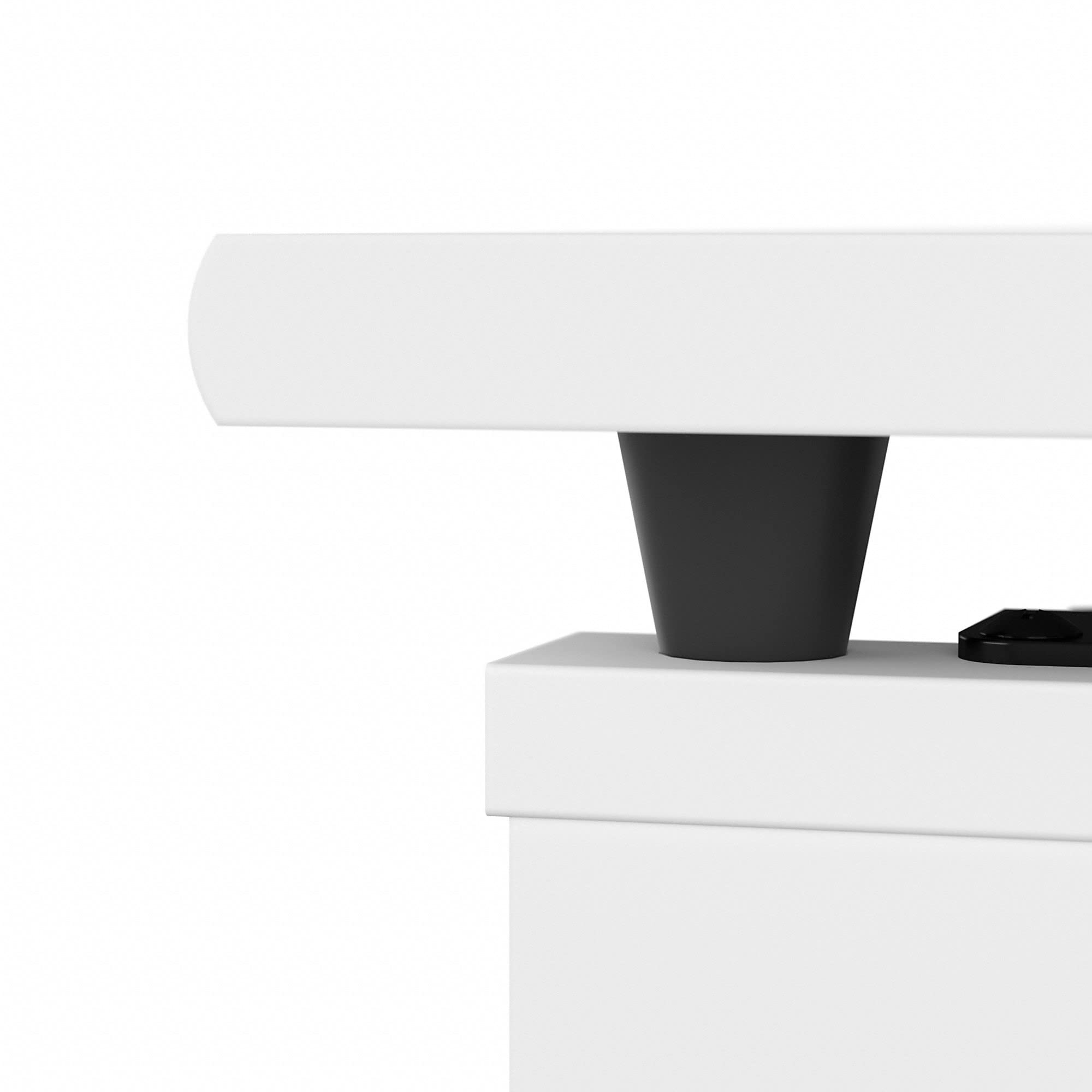 Bush Furniture Cabot 3-Position Adjustable Sit to Stand Desk Return - 42 Inch Wide White Workstation | Perfect for Home Office, Small Spaces & Ergonomic Workspaces