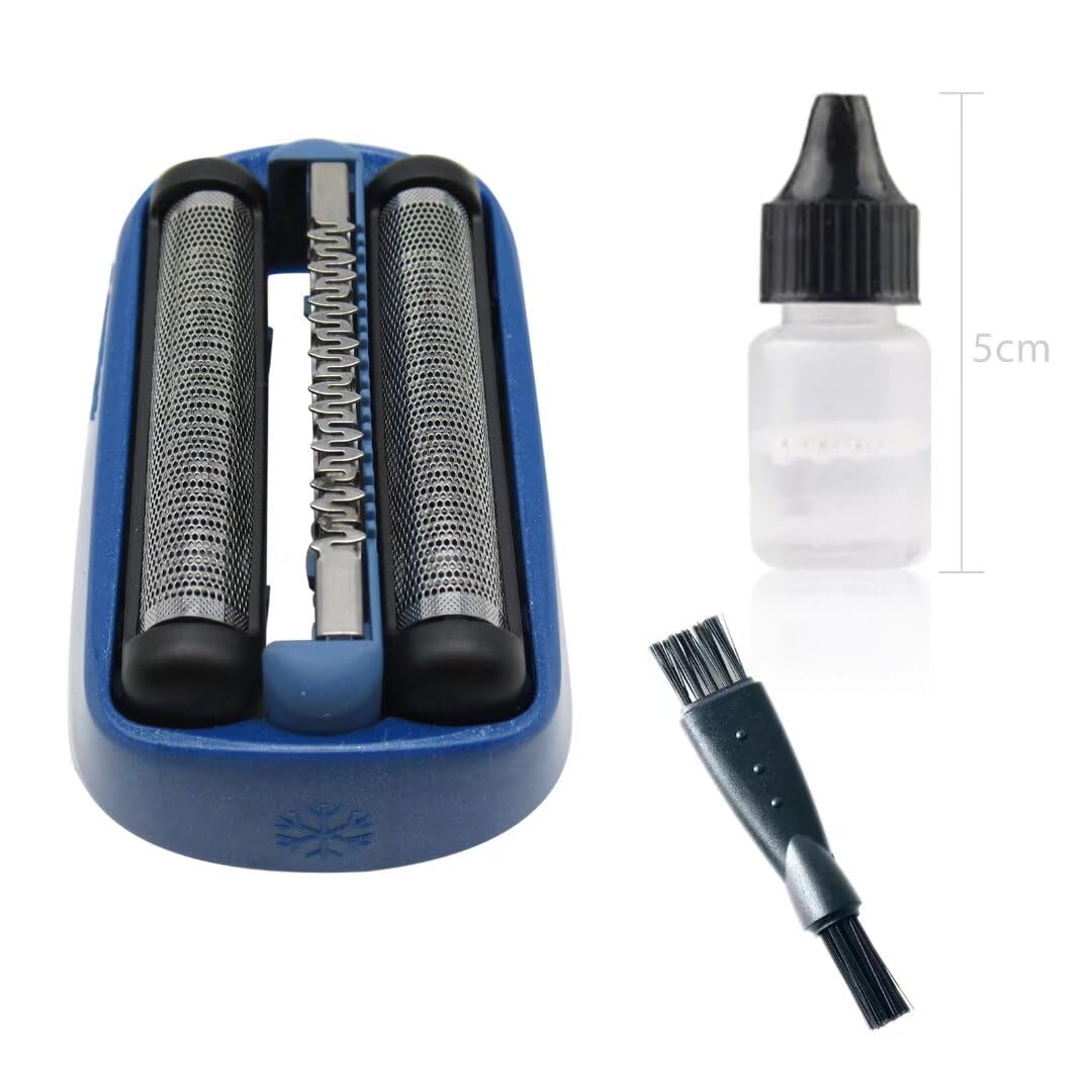Braun 40B CoolTec Replacement Foil & Cutter Cassette - Super Sharp Blades with Shaver Oil & Cleaning Brush | Perfect for Sensitive Skin & Travel Shaving