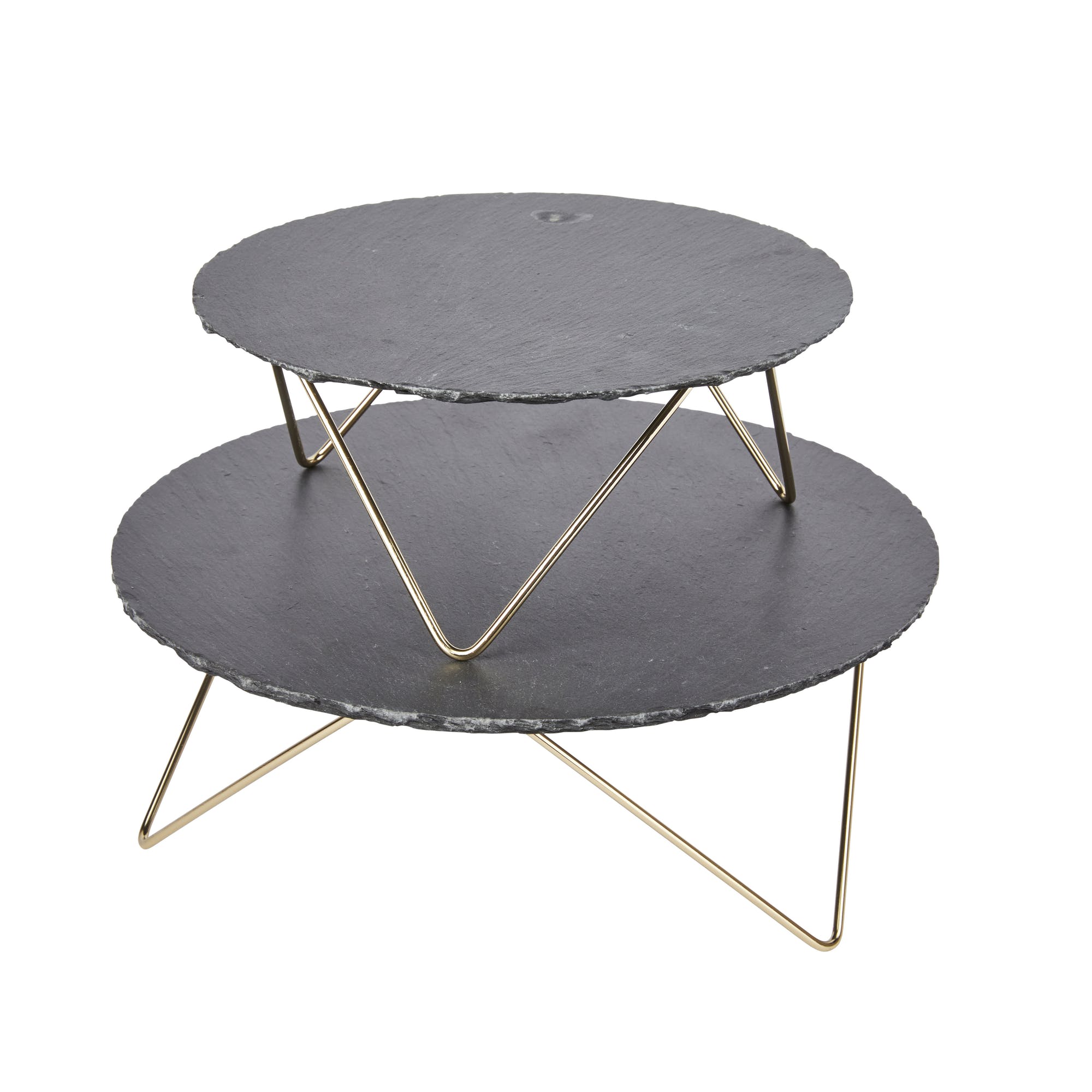 Artisà 2-Tier Slate Serving Platter - Elegant Cheese & Charcuterie Board for Entertaining & Party Appetizers