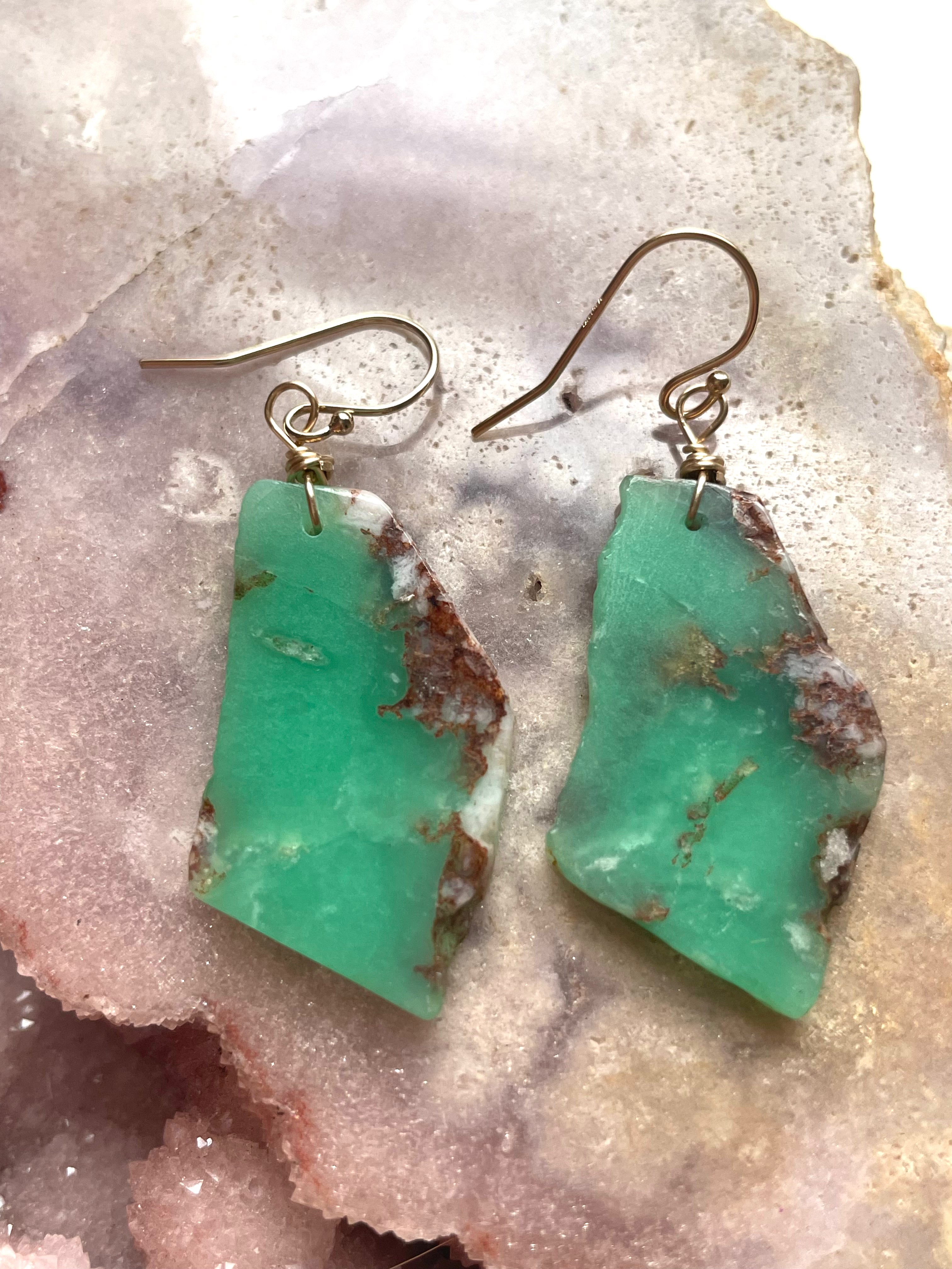 Stunning Chrysoprase Statement Earrings in 14K Gold Fill - Elegant Dangle Earrings for Women, Perfect for Weddings, Parties & Special Occasions