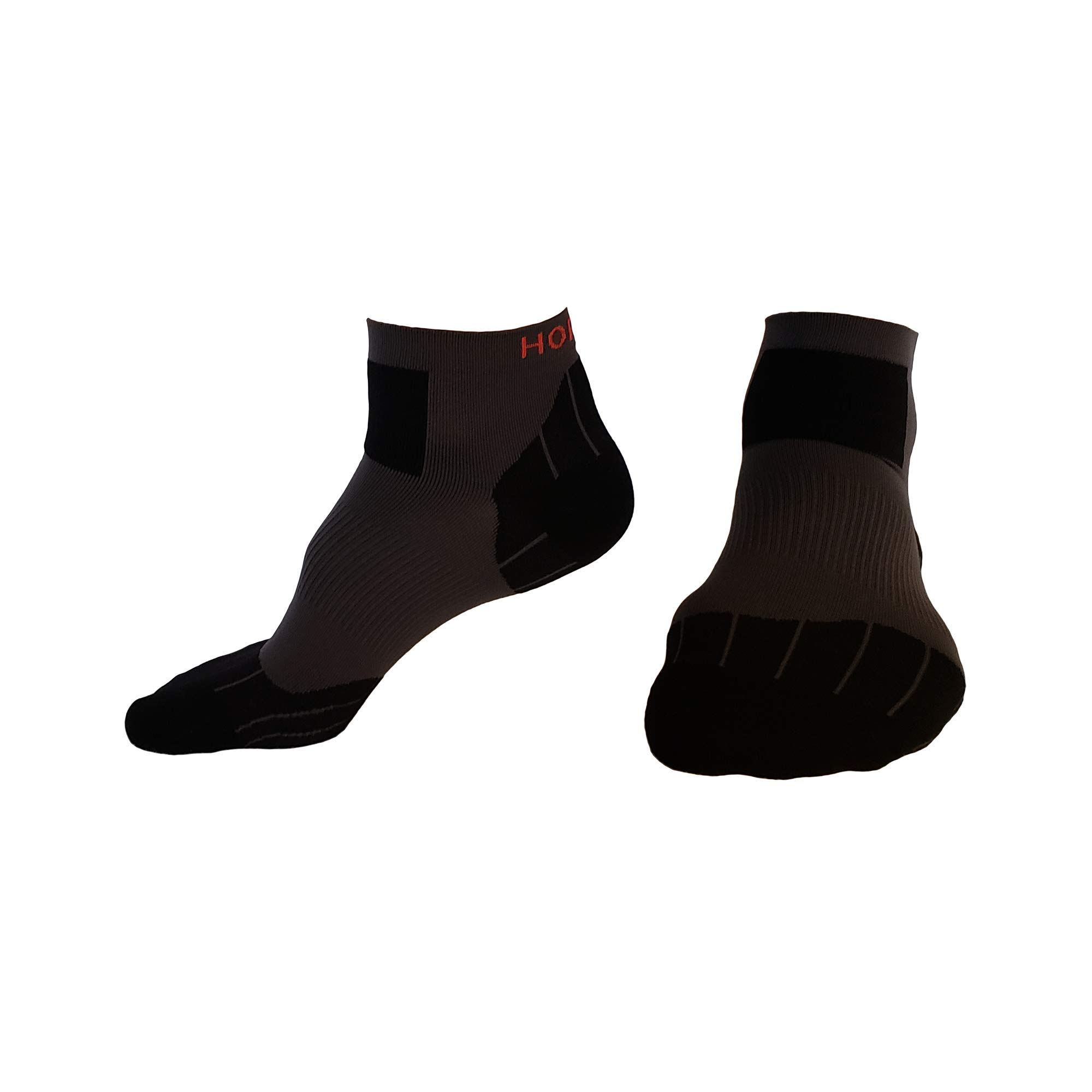 Hoplite Trail Running Compression Socks for Men & Women - 2 Pairs Multi-Pack - Moisture Wicking & Arch Support for Hiking, Marathon & Outdoor Sports