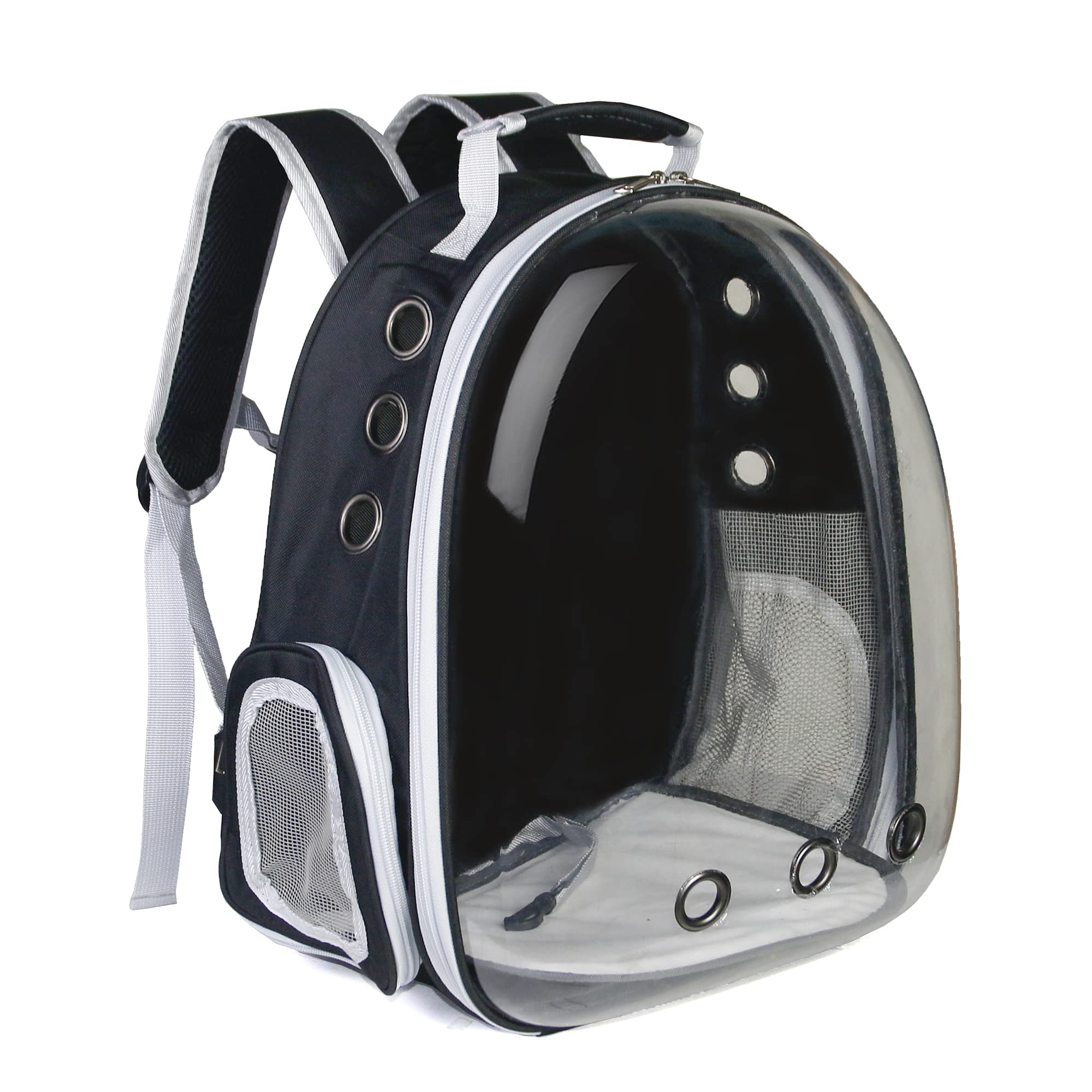 Airline Approved Cat Backpack - Bubble Pet Carrier for Small & Medium Dogs & Cats | Space Capsule Design for Hiking, Travel & Outdoor Adventures (Black)