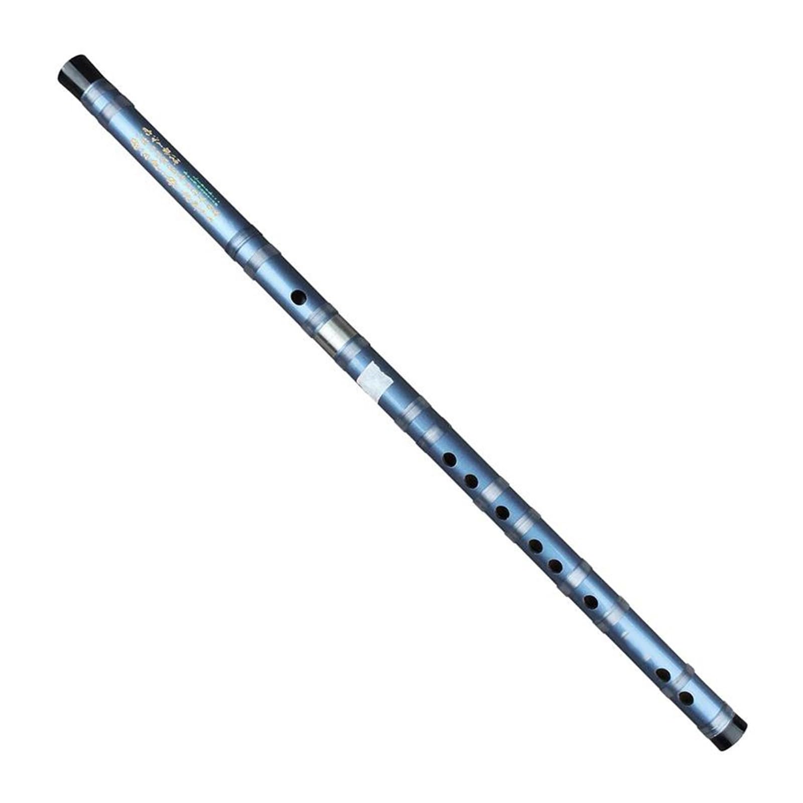 Handmade Traditional Bamboo Flute - Blue Two-Section Dizi Flute in C Key | Authentic Chinese Musical Instrument for Meditation, Yoga & Cultural Performances