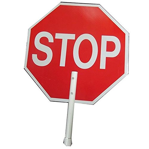 Stop Slow Plastic Traffic Paddle - 8 Pack Non-Reflective Safety Sign for Road Construction & School Zones | Perfect for Traffic Control, Parking Direction & Emergency Situations