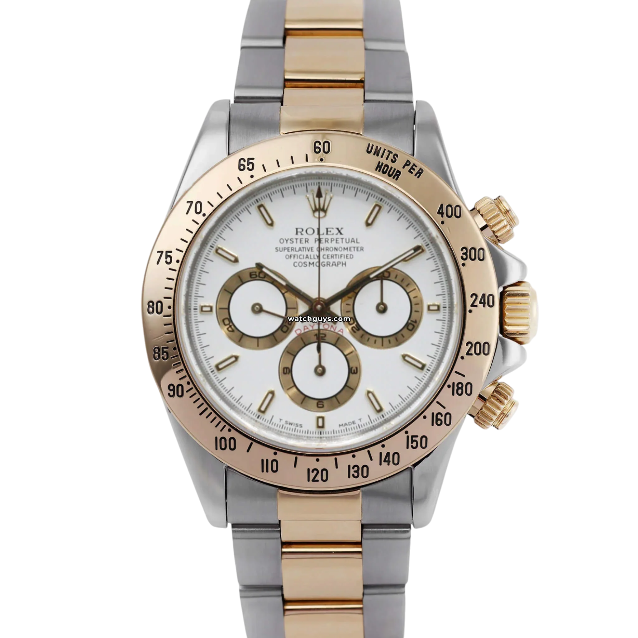 Authentic Rolex Daytona Zenith 16523 Men's Luxury Watch - White Gold & Stainless Steel Chronograph - Perfect for Business, Gifting & Special Occasions