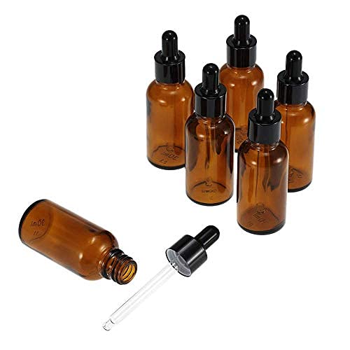 Premium 10ml Amber Glass Bottles with Glass Droppers - Essential Oil Dropper, Eye Dropper (Pack of 6) - Perfect for DIY Essential Oils, Aromatherapy & Herbal Remedies