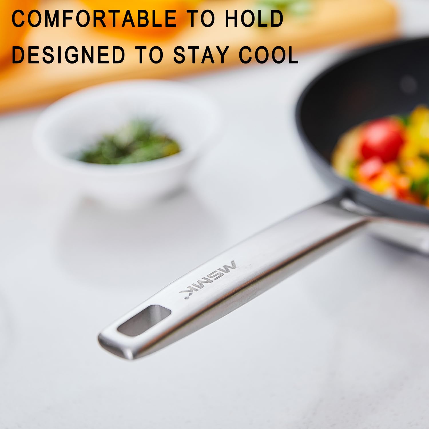 MSMK 5-Piece Nonstick Pots and Pans Set - Durable Induction-Compatible Cookware with Even Heating, Oven & Dishwasher Safe - Perfect for Home Cooking, Meal Prep & Family Dinners