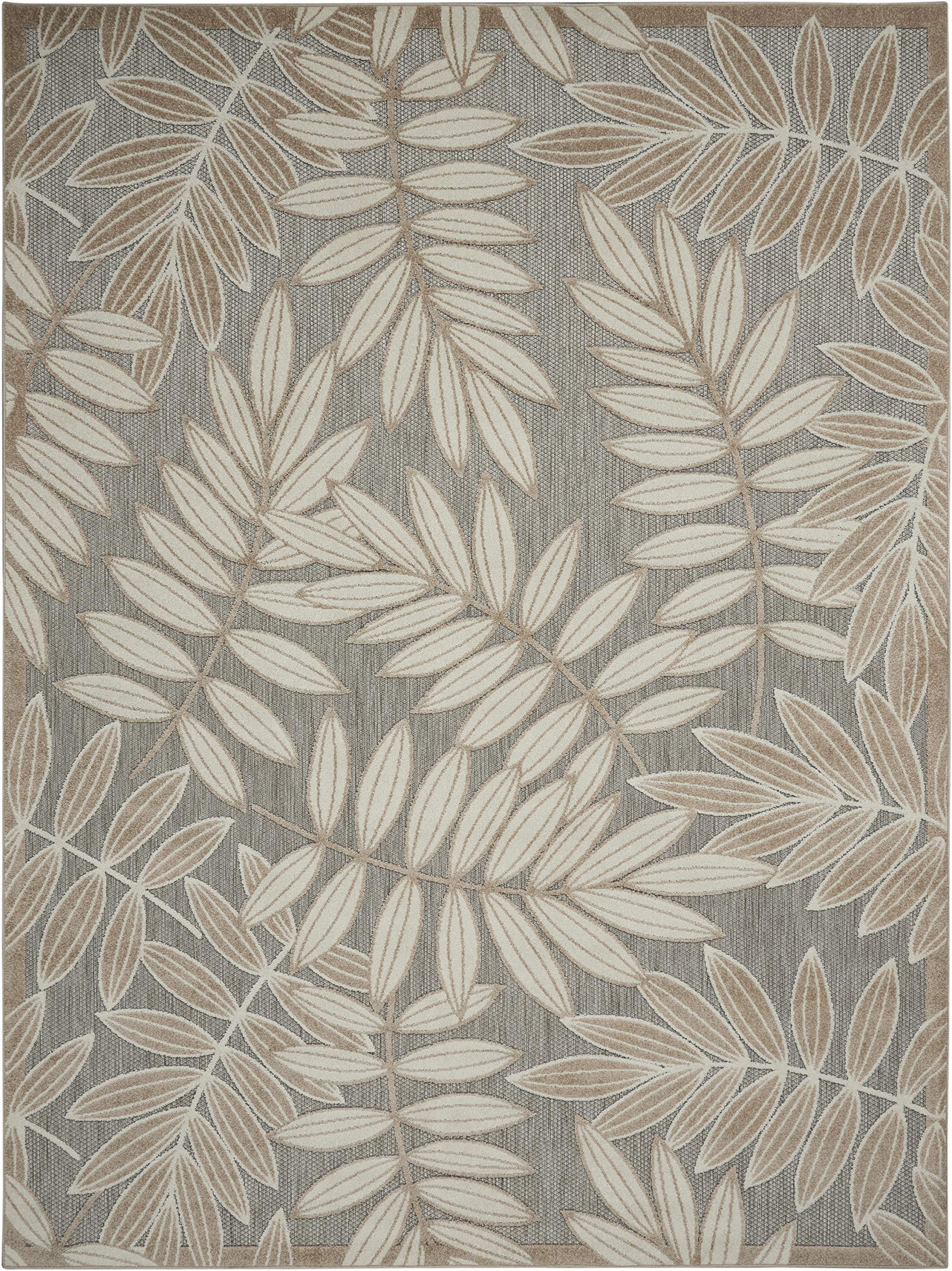 Nourison Aloha 6' x 9' Indoor Outdoor Area Rug - Natural Fiber, Easy Clean, Non-Shedding for Living Room, Bedroom, Dining Room | Perfect for Patio, Deck & Backyard Decor