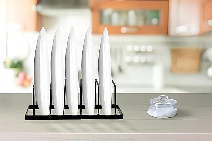 Zain Crafts Iron Dish Rack with Tiered Shelf - Black Standard Size Kitchen Sink Organizer with Suction Cups & Sponge Holder | Perfect for Small Spaces, Countertop Drying, and Kitchen Organization