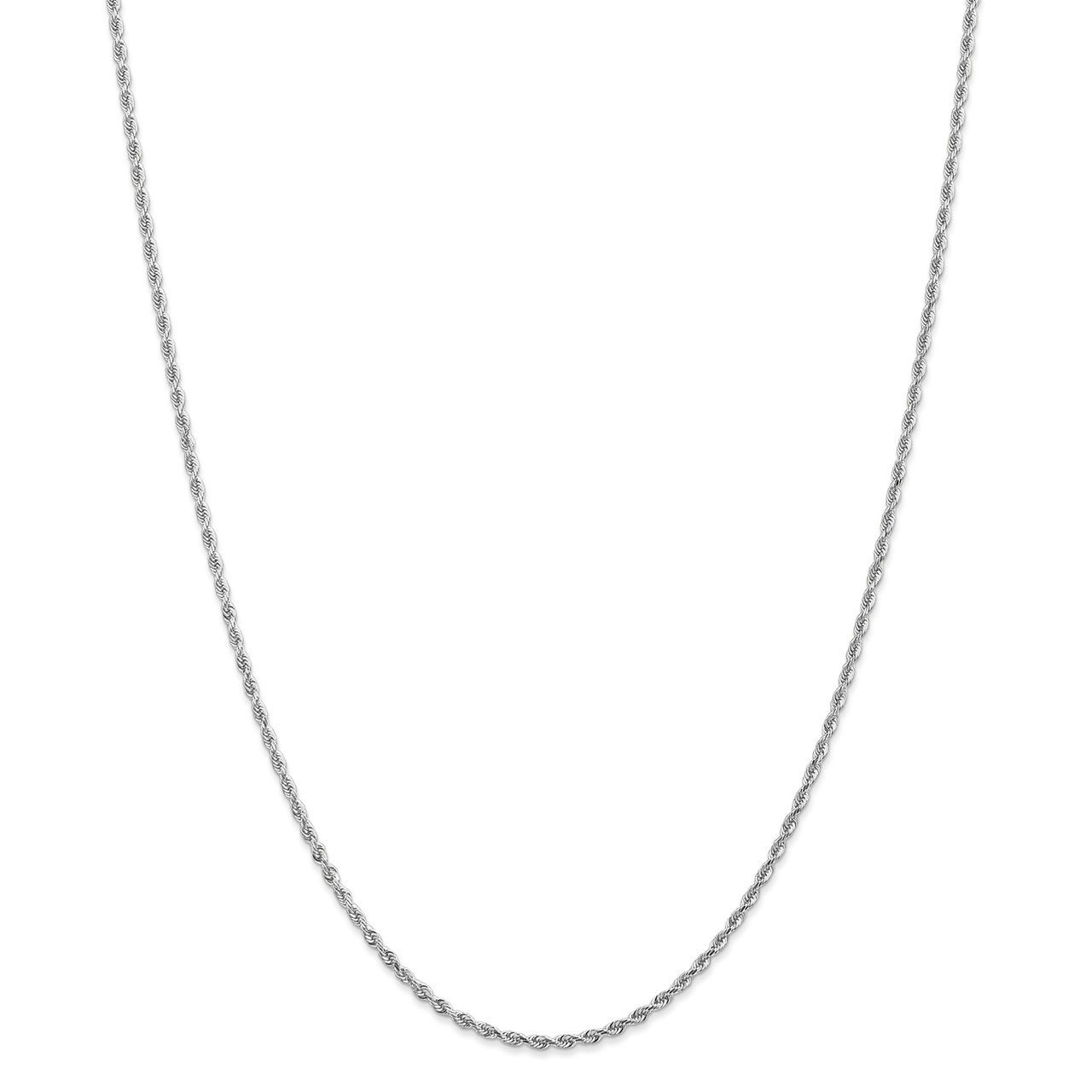 10K White Gold 2mm Diamond-Cut Quadruple Rope Chain - Anklet, Bracelet or Necklace for Women | Elegant Jewelry for Everyday Wear, Special Occasions & Gifts