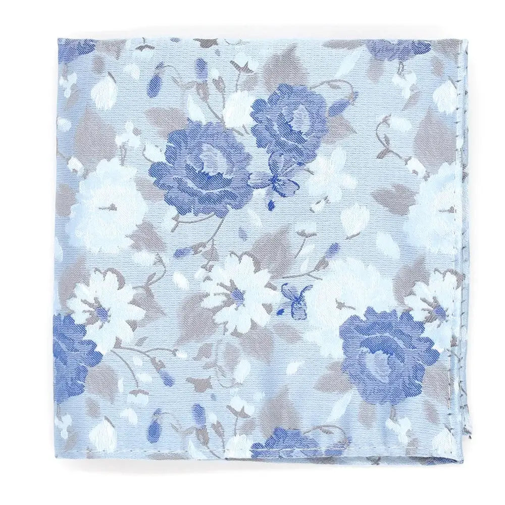 LA Smith Large Floral Hank Pocket Square - Premium Silk Pocket Square for Men - Elegant Accessory for Weddings, Business Meetings & Formal Events