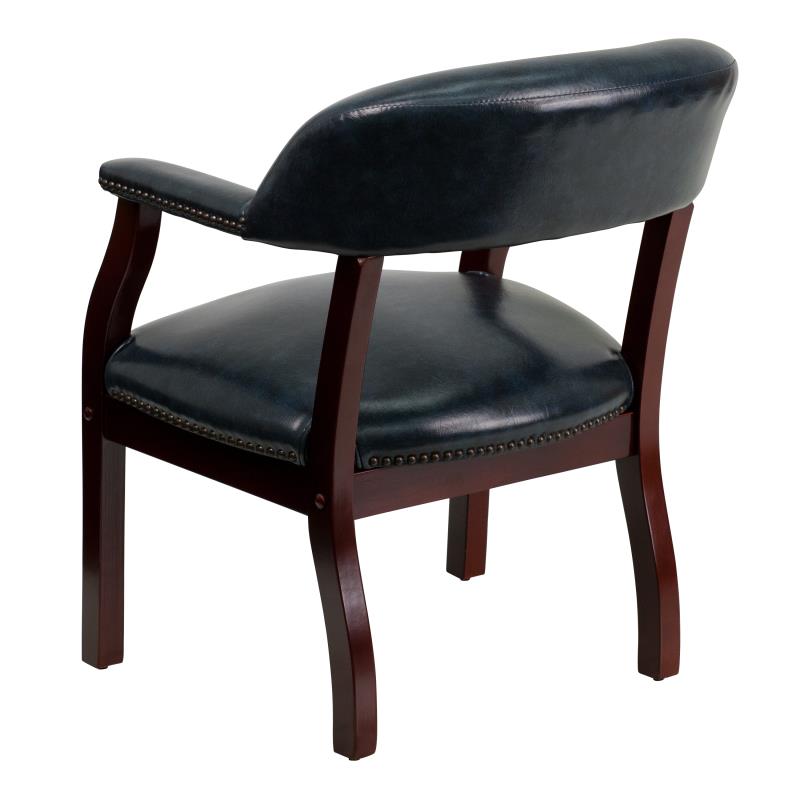 Premium Traditional Vinyl Conference Chair with Elegant Nailhead Trim - Perfect for Office Meetings, Executive Suites & Home Offices