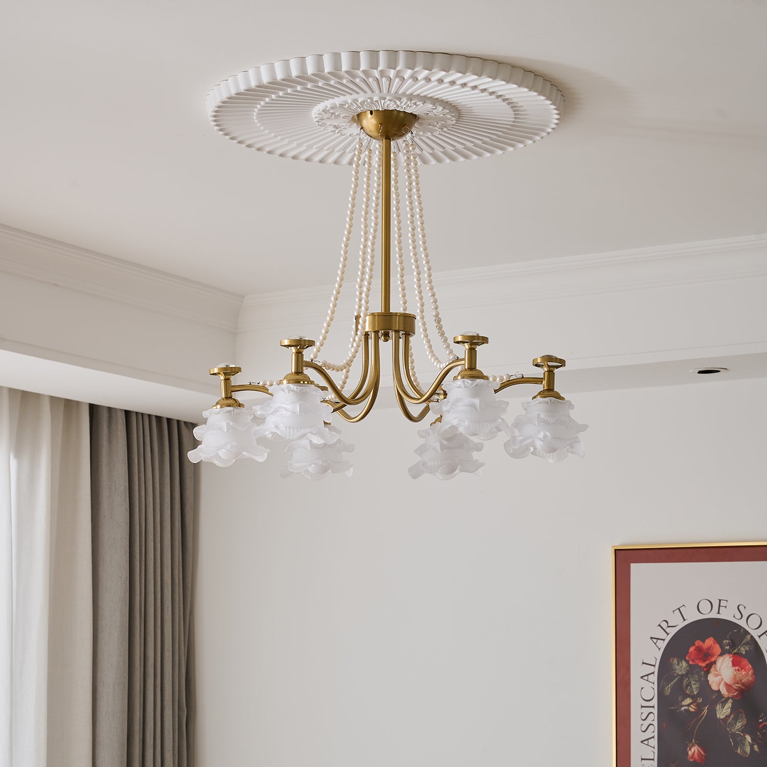 Amaris Rose Chandelier - Elegant Crystal Ceiling Light Fixture for Dining Room, Living Room & Bedroom | Perfect for Home Decor, Wedding & Romantic Ambiance