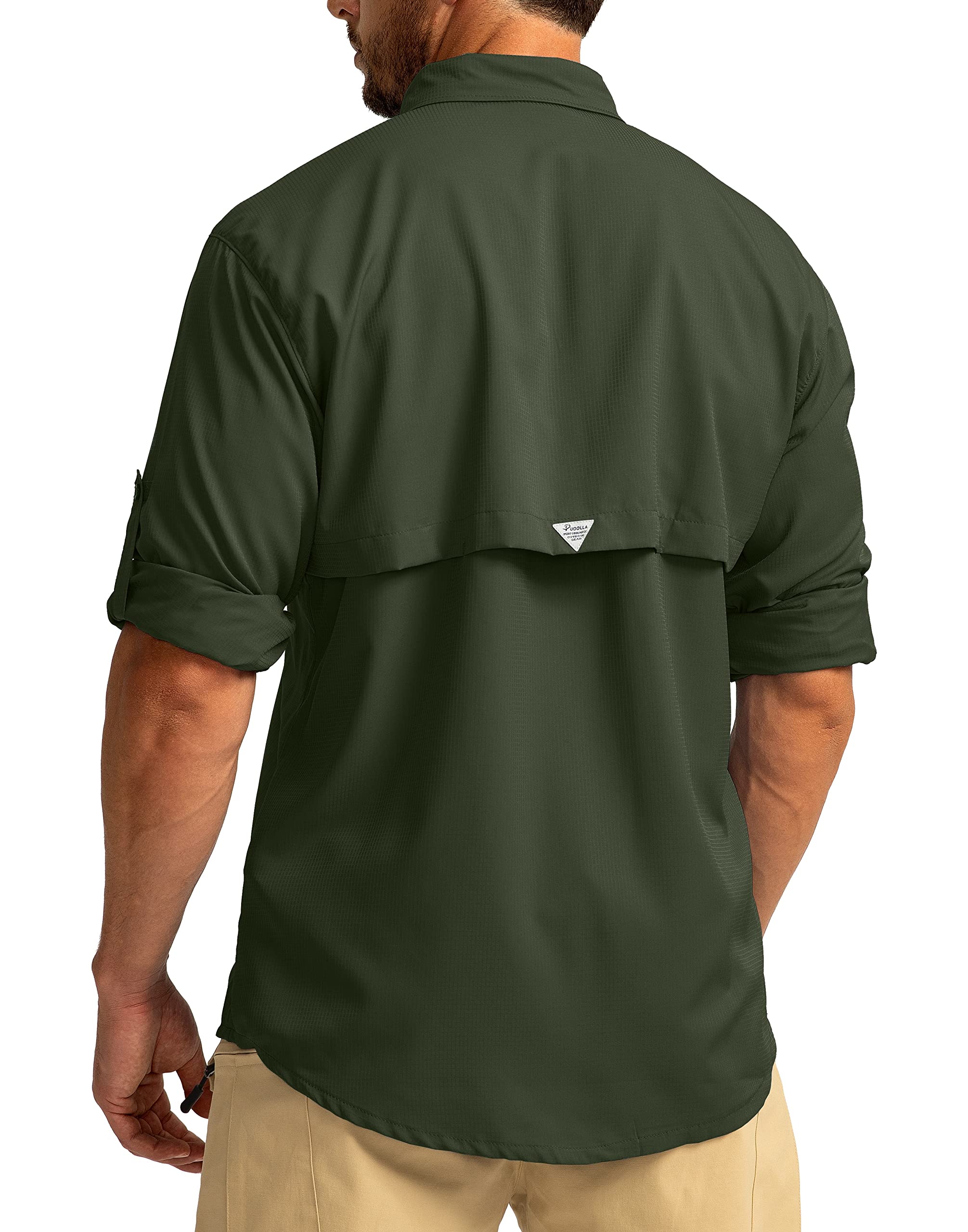 UPF50+ Men's Fishing Shirts Long Sleeve Sun Protection for Outdoor Work & Travel