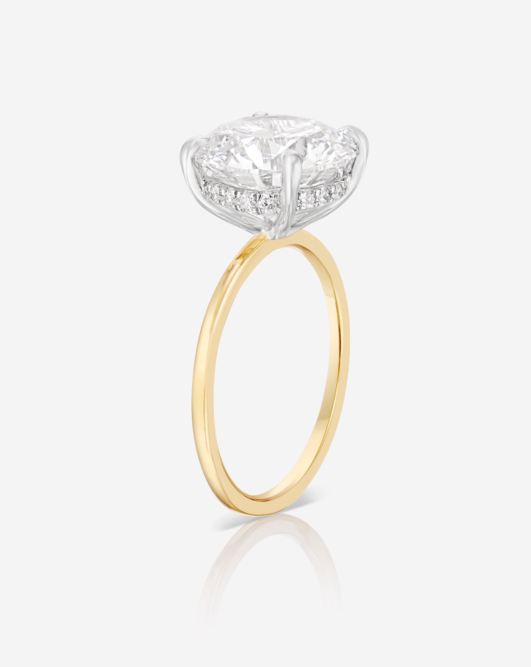 4.53 Carat Lab Grown Round Diamond Whisper Thin® Hidden Halo Engagement Ring - Perfect for Proposals, Weddings & Anniversary Gifts