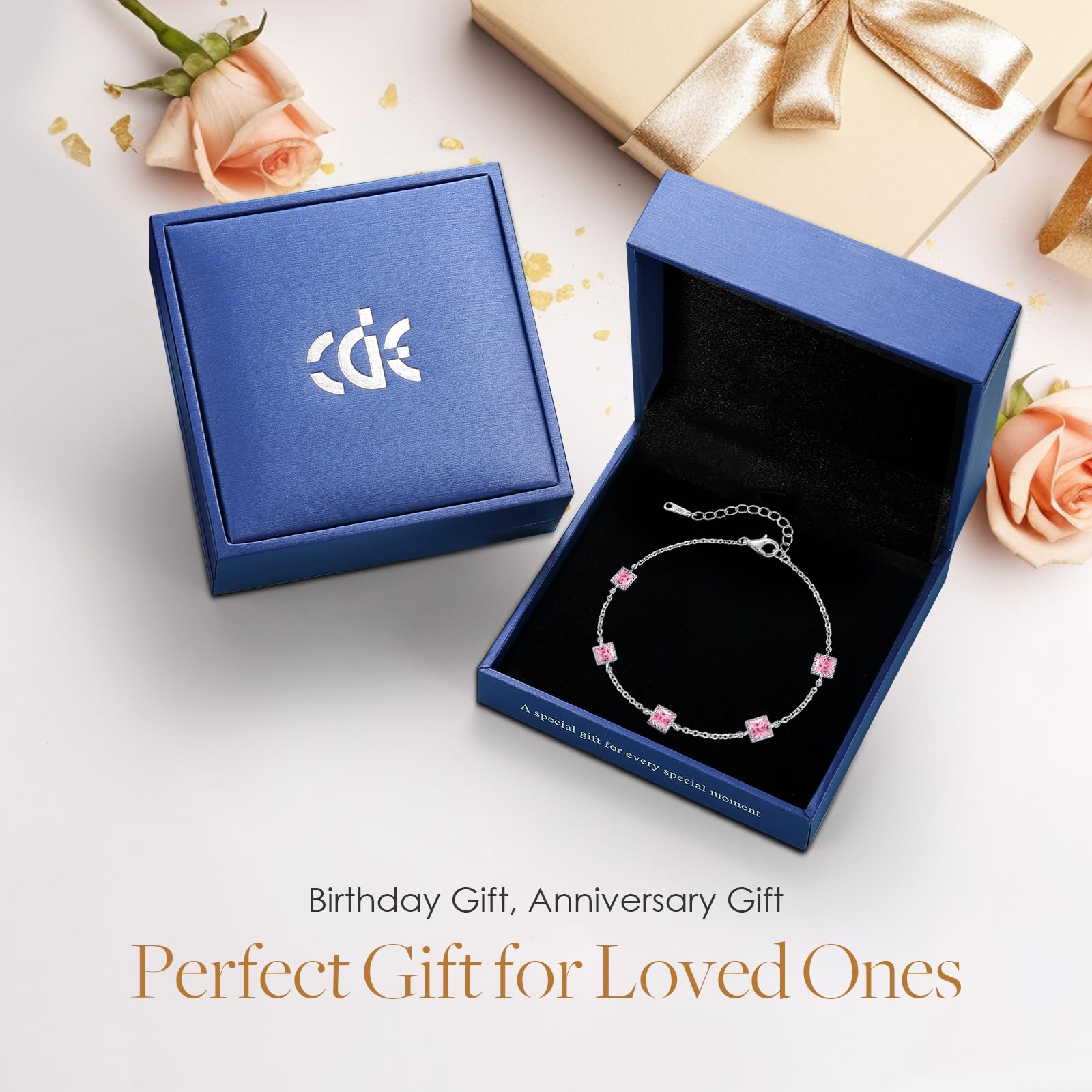 925 Sterling Silver Birthstone Bracelet for Women - Personalized Jewelry Gift for Birthday, Anniversary, Christmas & Mother's Day | Perfect for Girlfriend, Wife & Mom | Elegant Everyday Wear & Special Occasions