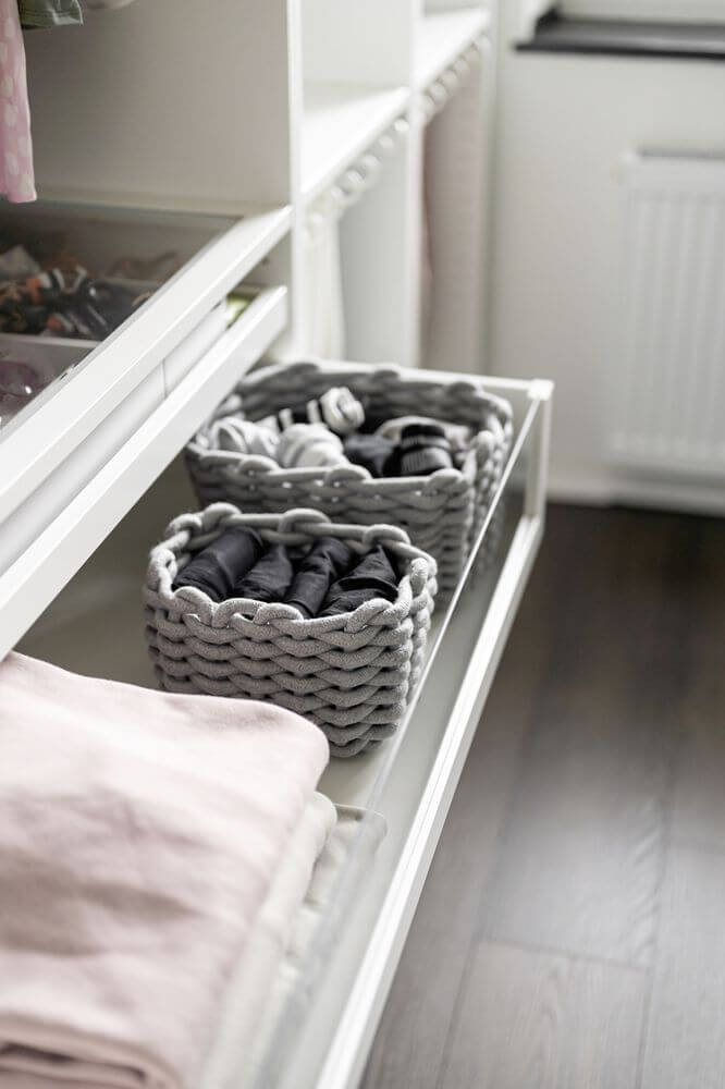Tia Rectangular Woven Storage Basket - Medium Size Natural Fiber Organizer for Home & Office - Perfect for Shelves, Closets, and Nursery Organization