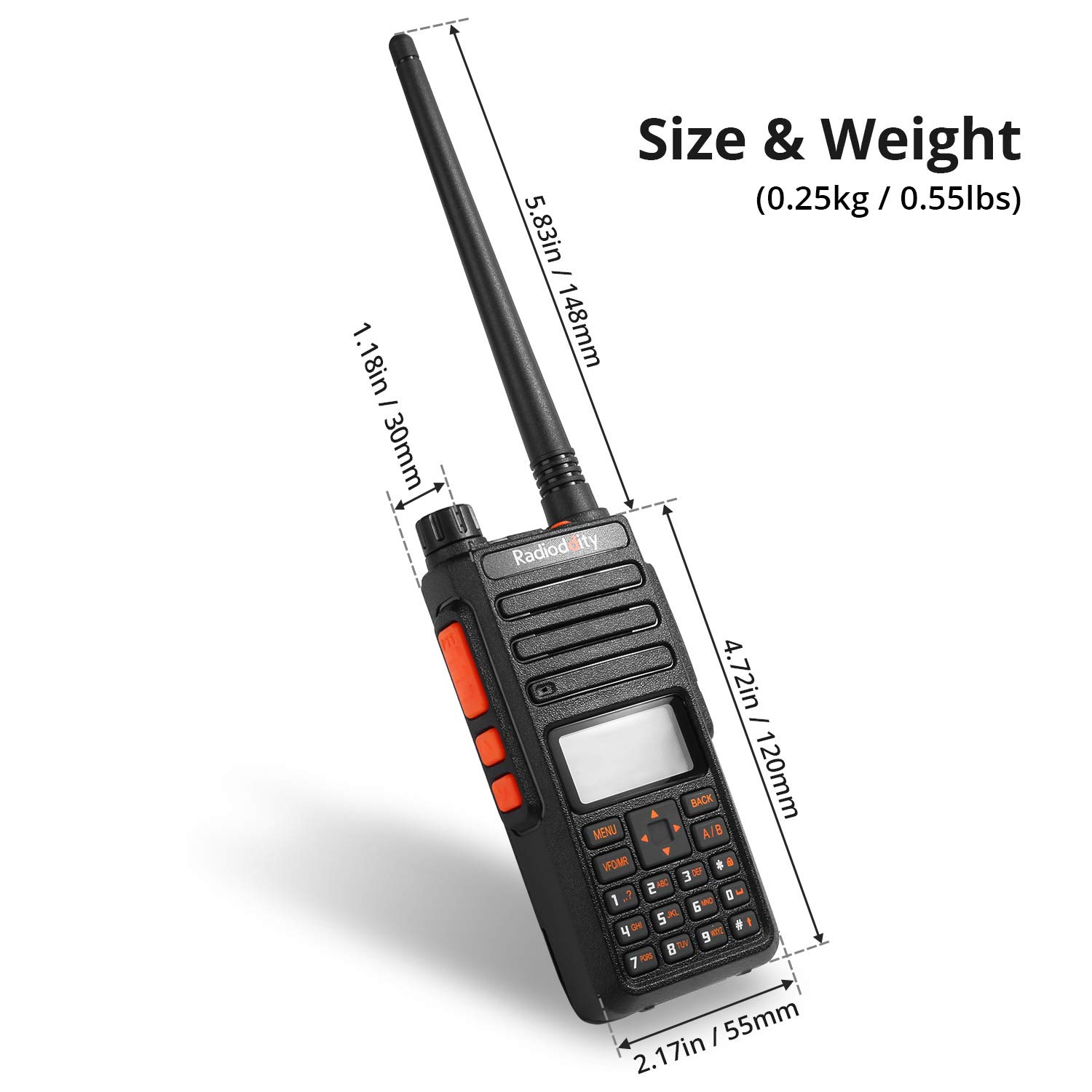 Radioddity GA-510 10-Watt Dual Band Ham Radio Handheld - High Power Long Range Two Way Radio with 2200mAh Batteries & CH340 Cable | Chirp Compatible for Emergency Communication, Outdoor Adventures & Hiking