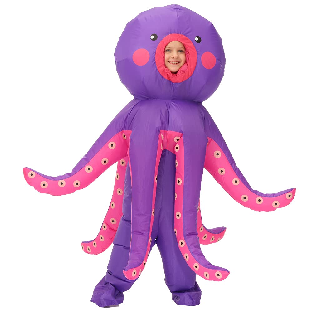 **Inflatable Octopus Costume for Halloween & Christmas - Cute Parent-Child Matching Outfits for Parties, Performances & Family Activities**    *(Use Cases: Perfect for Halloween trick-or-treating, Christmas parades, costume parties, school performances, and fun family photo shoots!)*
