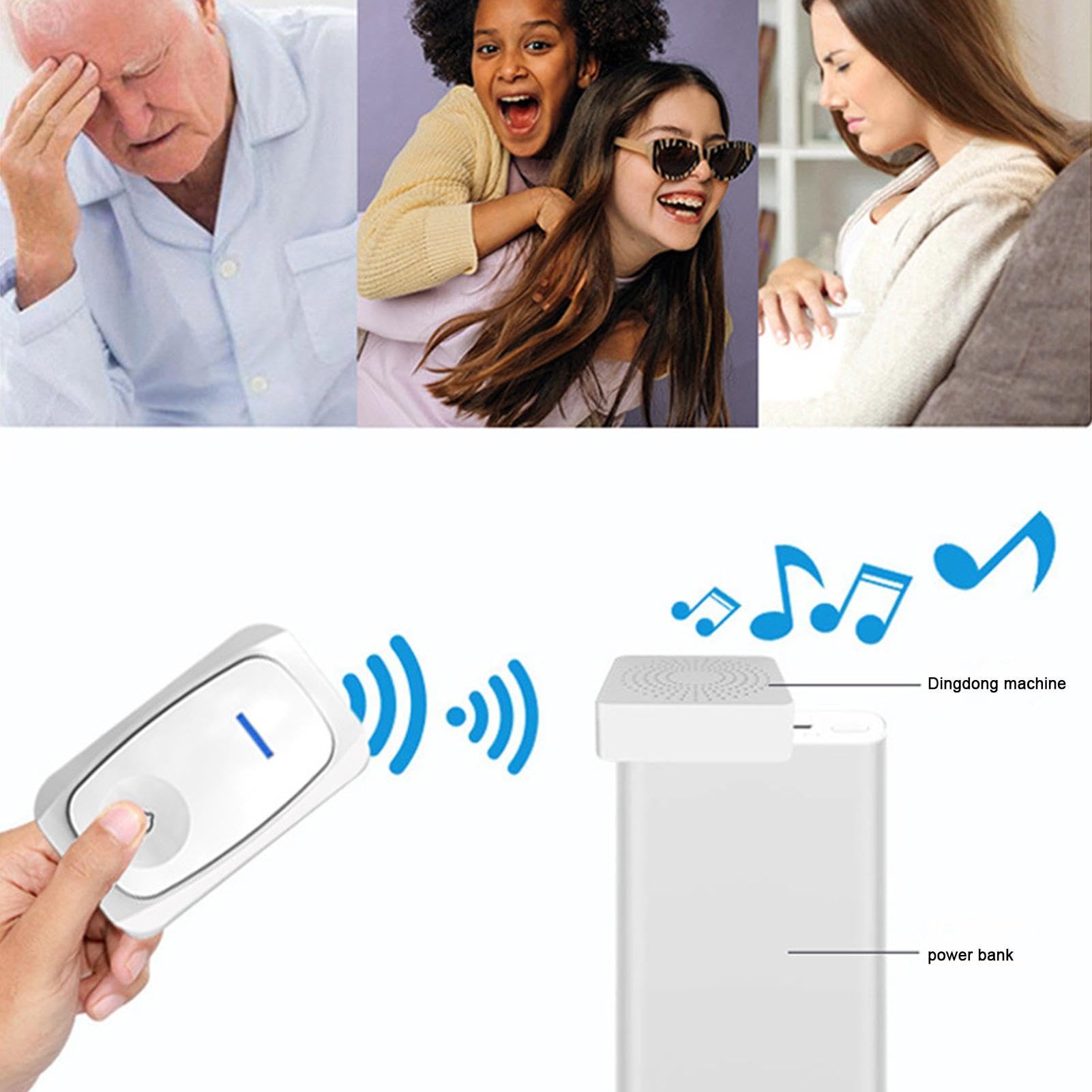 Gungtj Wireless Doorbell Set - Waterproof Home & Office Doorbell System with Easy Installation Kit | Ideal for Houses, Apartments, Business Entrances & Security Alerts